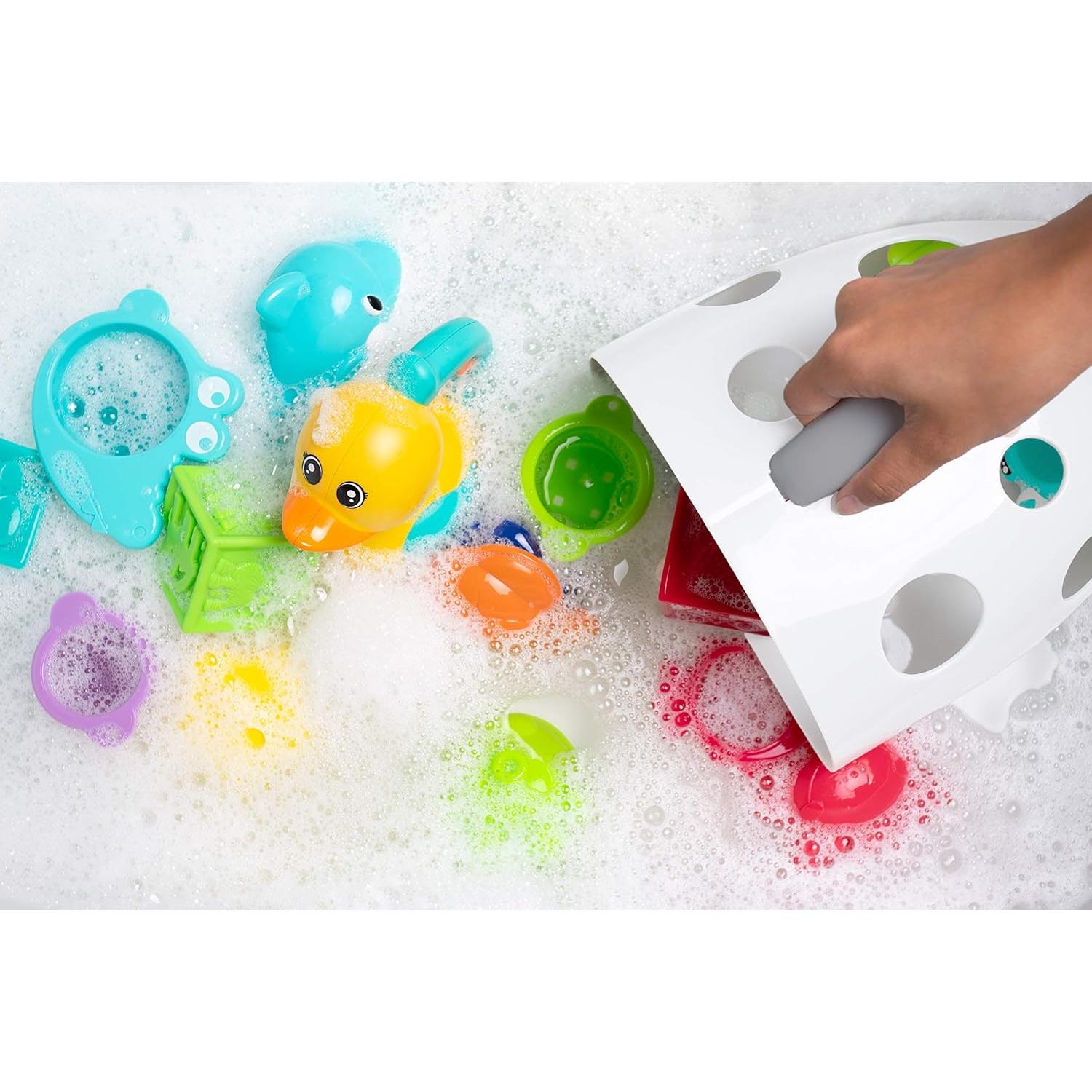 Organizador de Juguetes de Baño Bizzu, Cesta con Asa y Drenaje