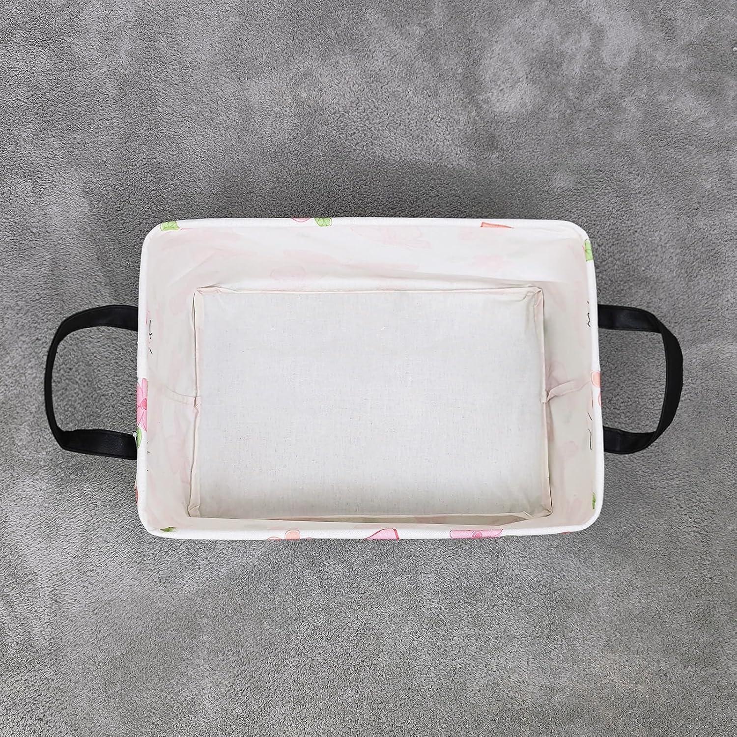 Caja de Almacenamiento Plegable LANGYASHAN 37.8x25.9x23.1cm Mariposa Rosa