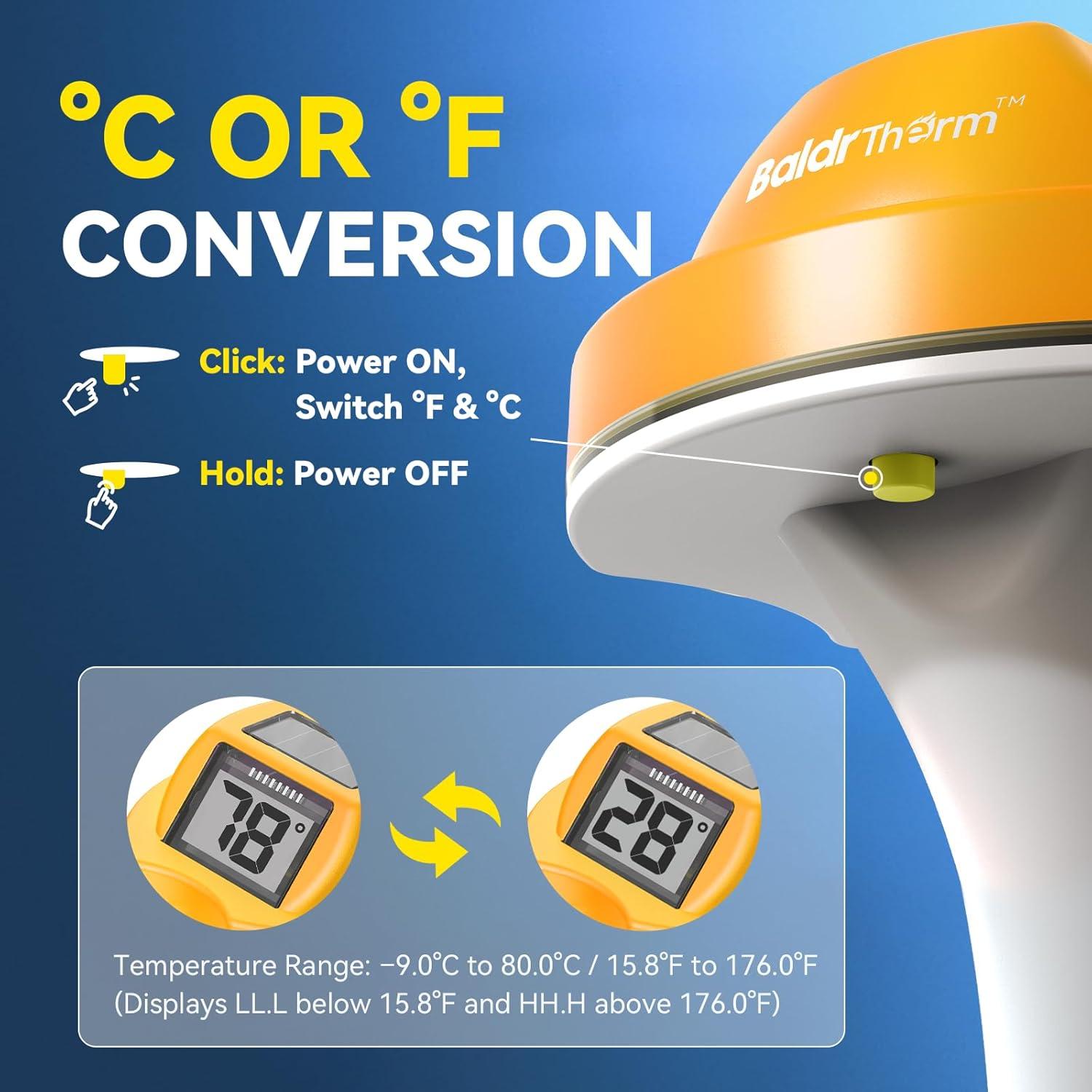 Termómetro Flotante Solar BaldrTherm E0579T Amarillo