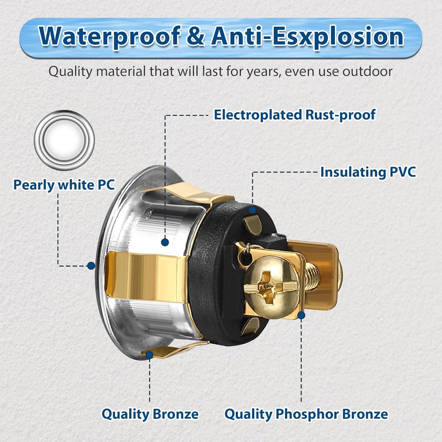 Botón de Timbre Dreyoo LED Negro Impermeable 3.81 cm