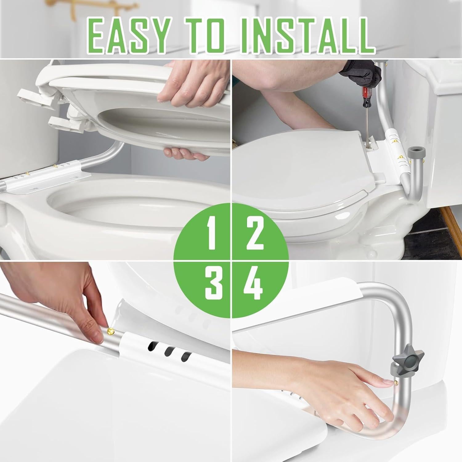 Barra de Seguridad para Inodoro ZOLIQUEX Ajustable 113 kg Blanco