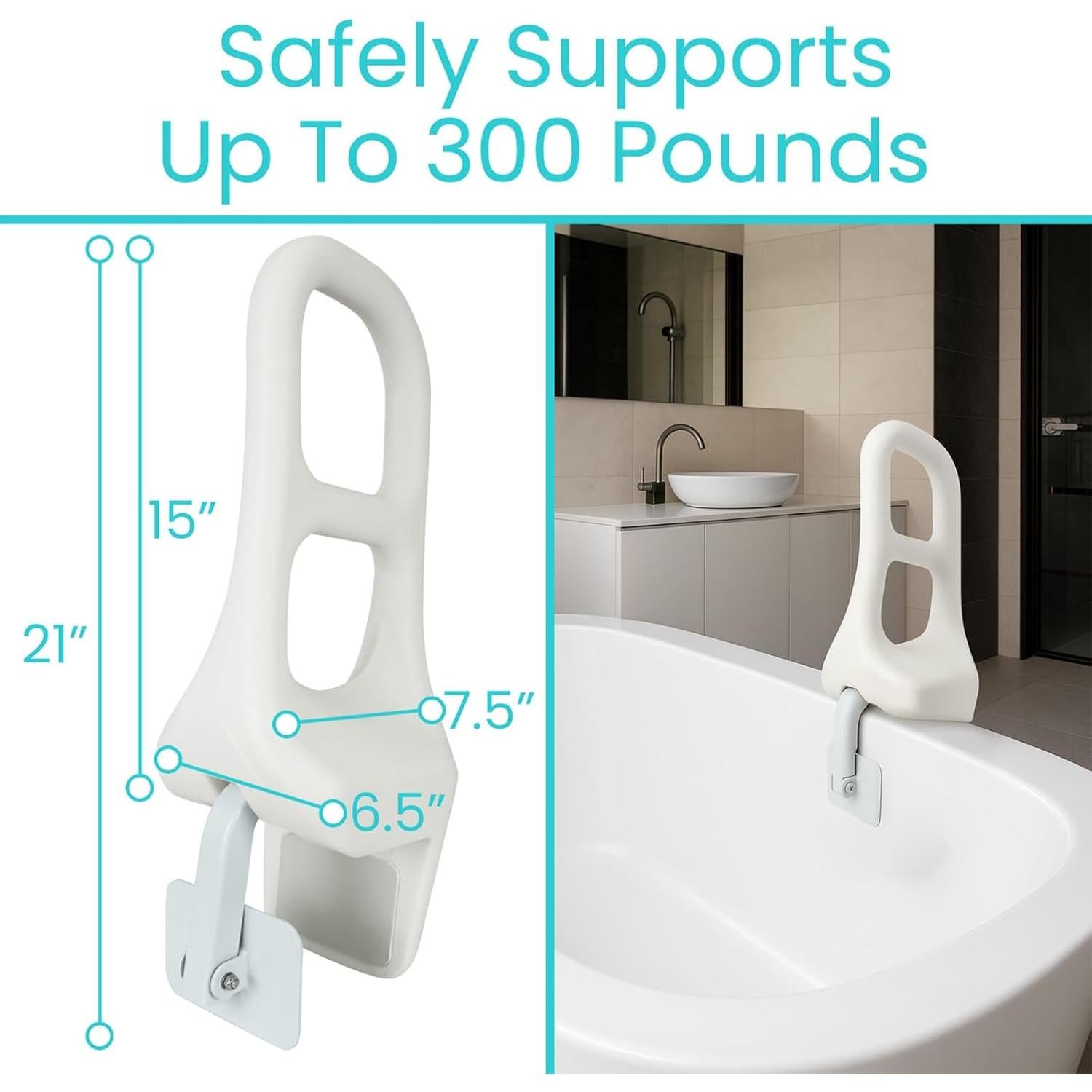 Barandilla de Bañera Vive - Soporte de Seguridad Ajustable 136kg