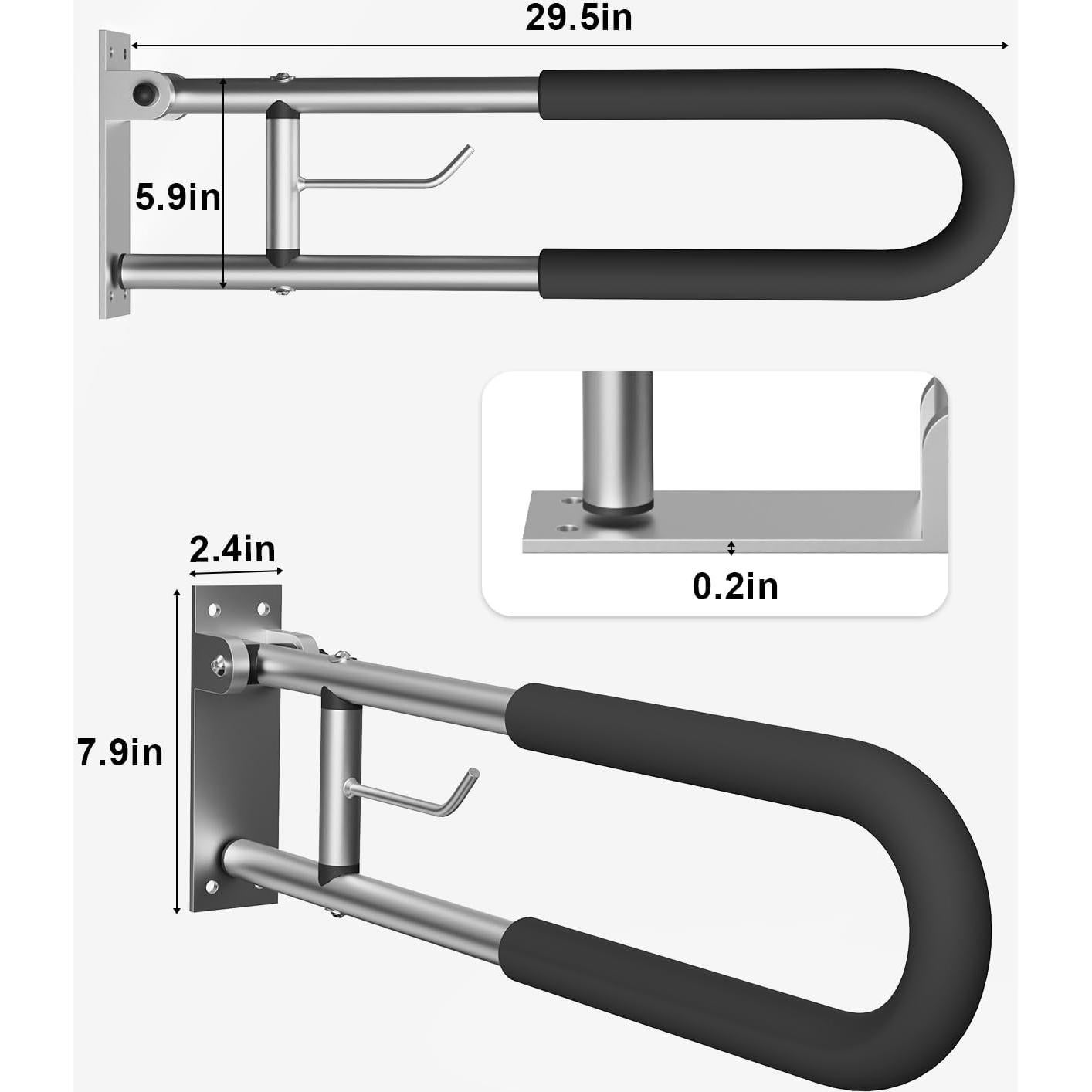 Barandilla de Seguridad Plegable BotaBay 75 cm para Inodoro
