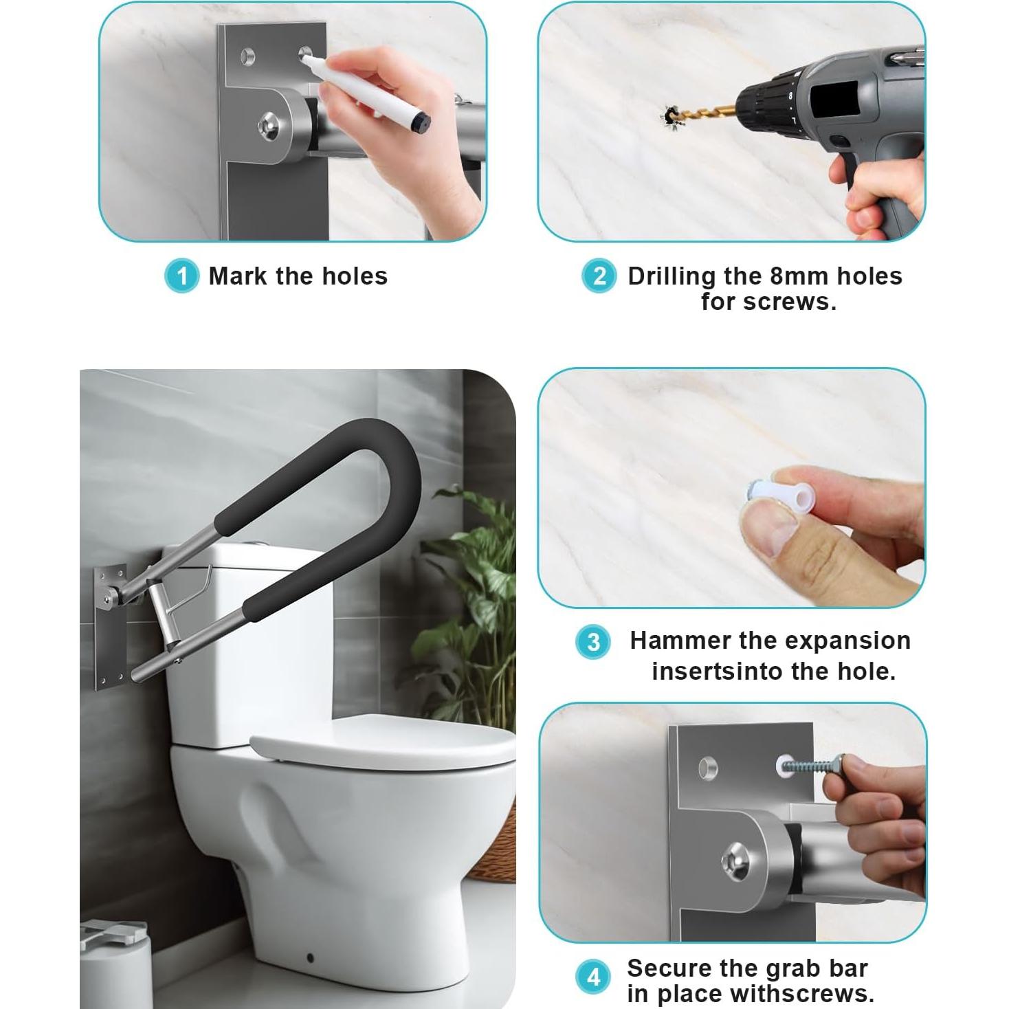 Barandilla de Seguridad Plegable BotaBay 75 cm para Inodoro