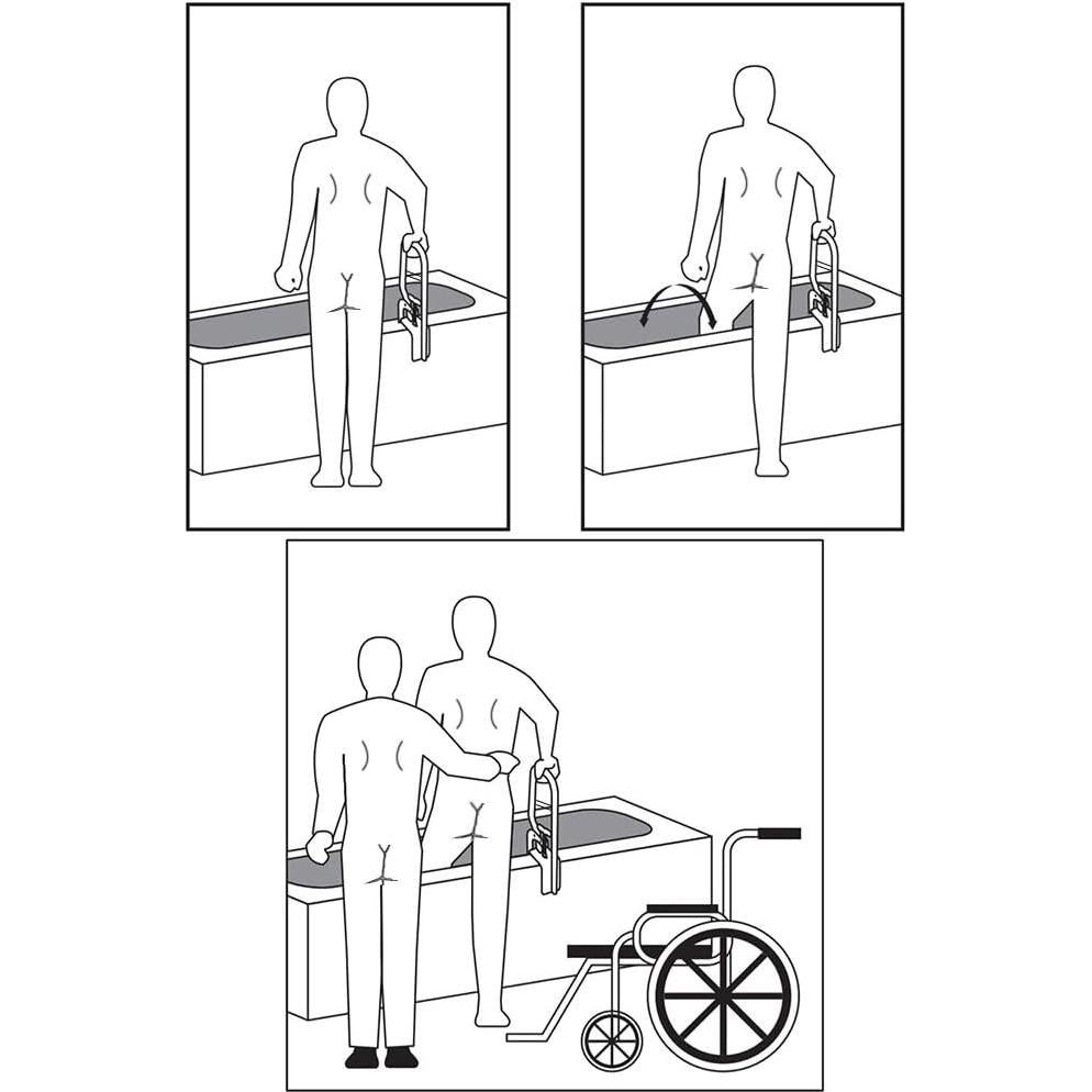 Barra de Seguridad para Bañera MOASKER Blanca - Acero Ajustable
