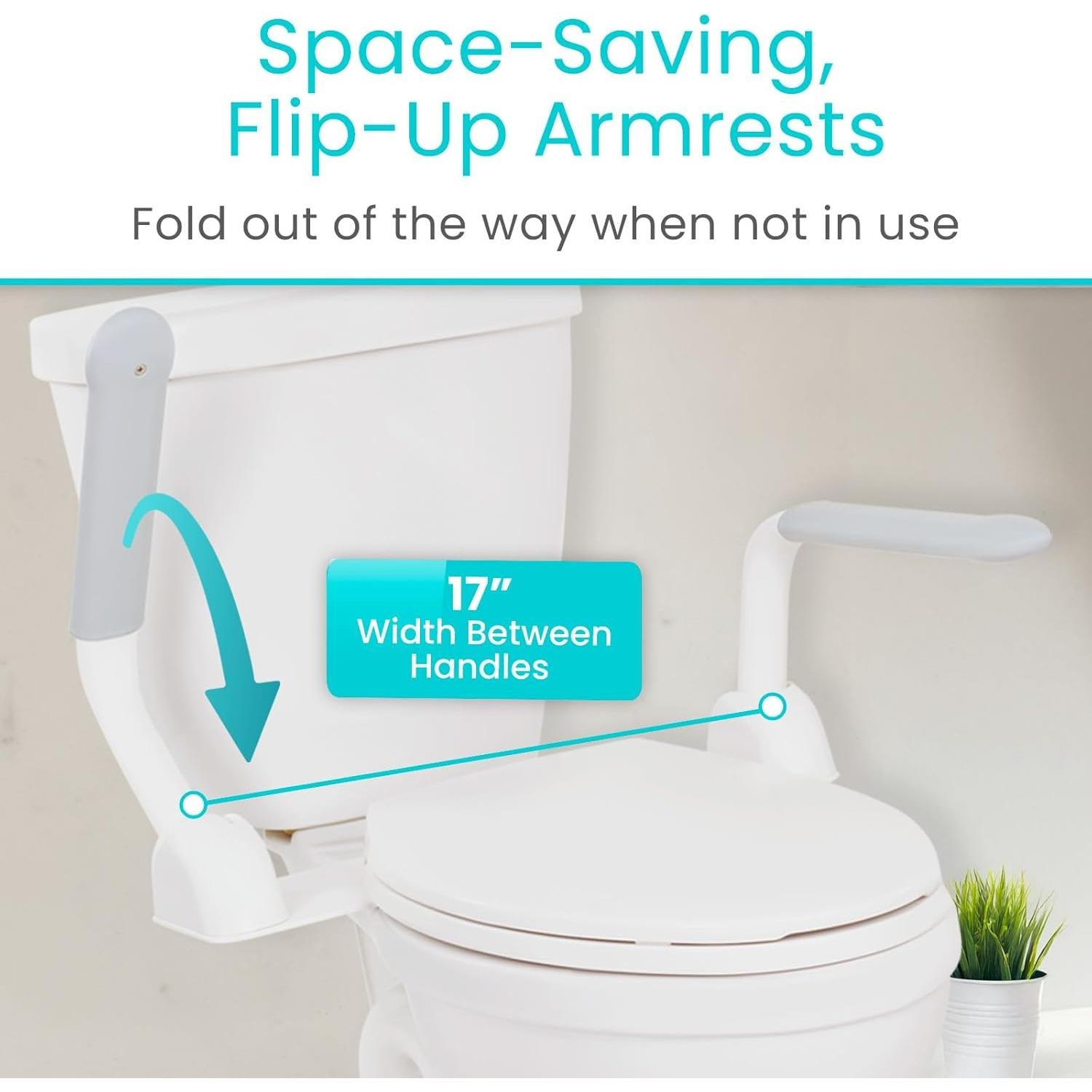 Barra de Seguridad para Inodoro Vive - Soporte Plegable Blanco