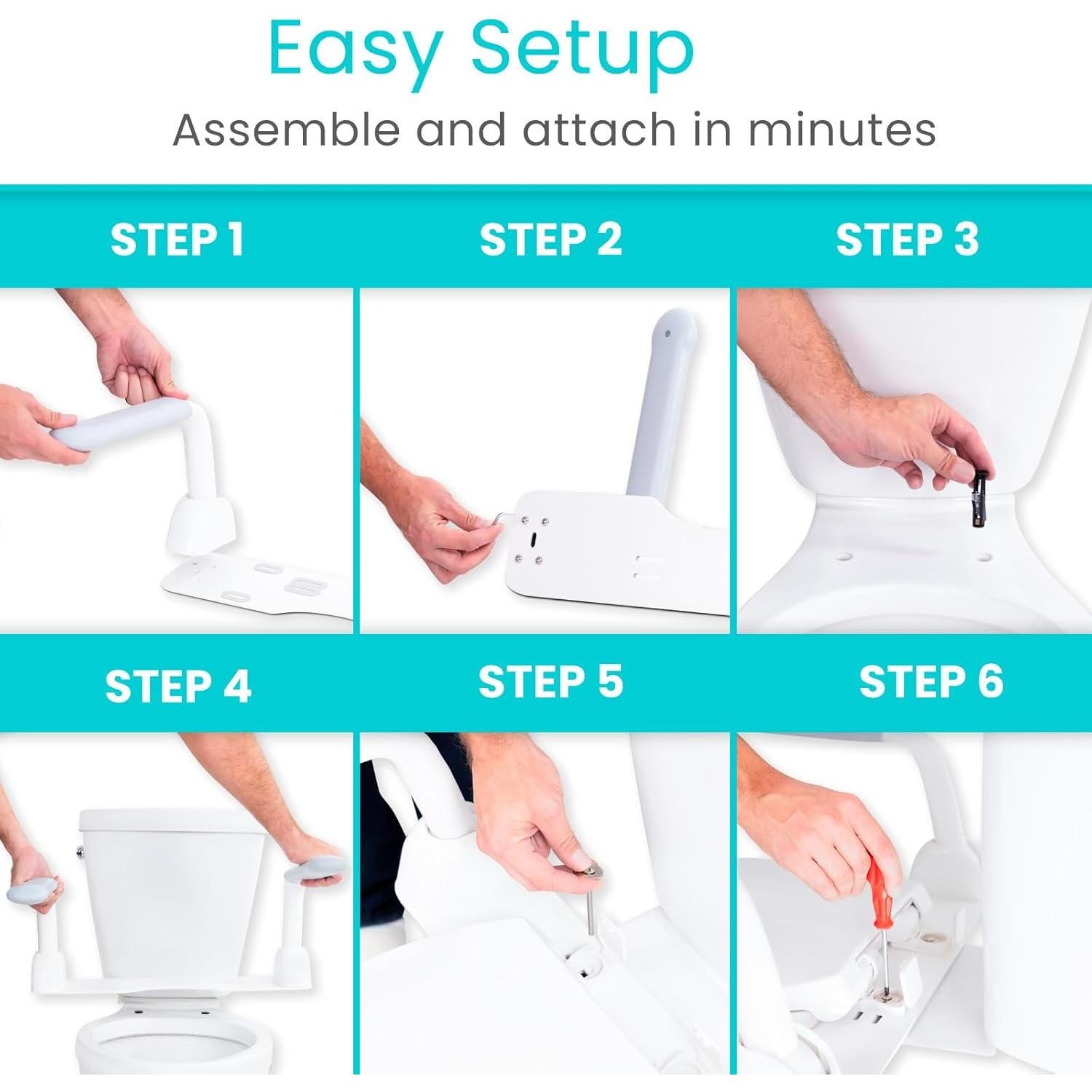 Barra de Seguridad para Inodoro Vive - Soporte Plegable Blanco