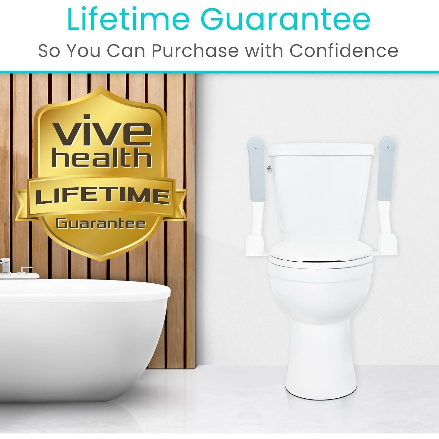 Barra de Seguridad para Inodoro Vive - Soporte Plegable Blanco