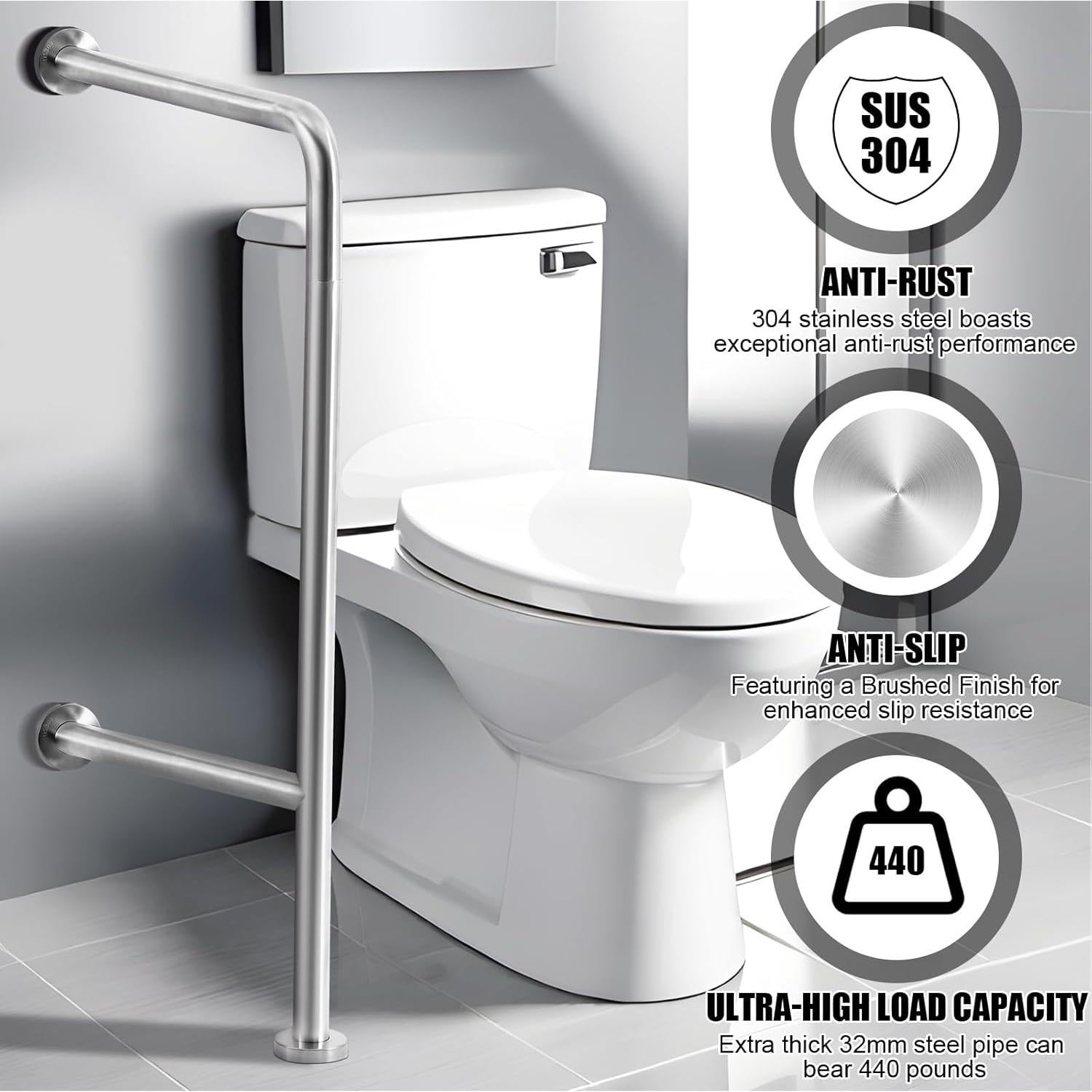 Barra de Agarre de Acero Inoxidable Zonon 83.82x45.72cm