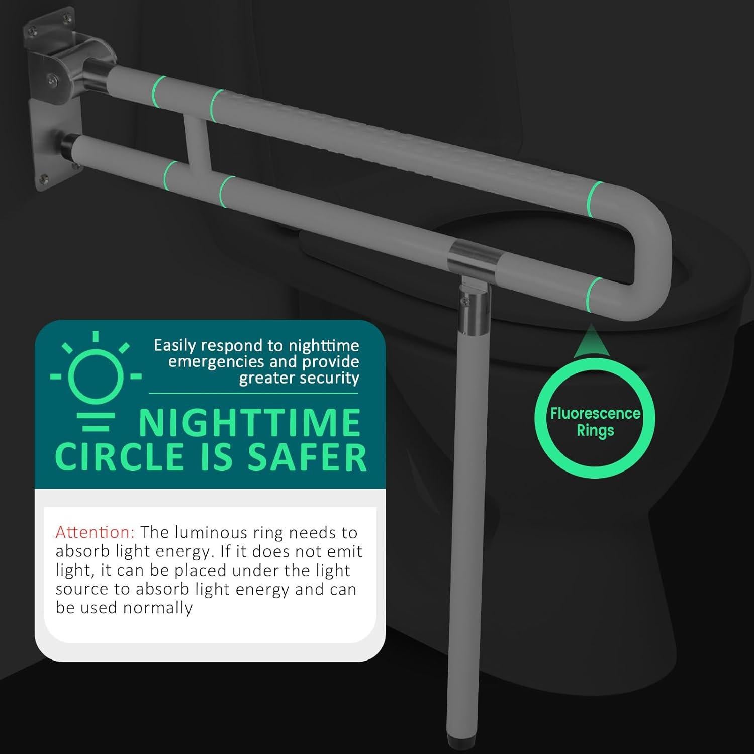 Barra de Agarre Plegable INNOLIFE 75 cm Antideslizante Blanca