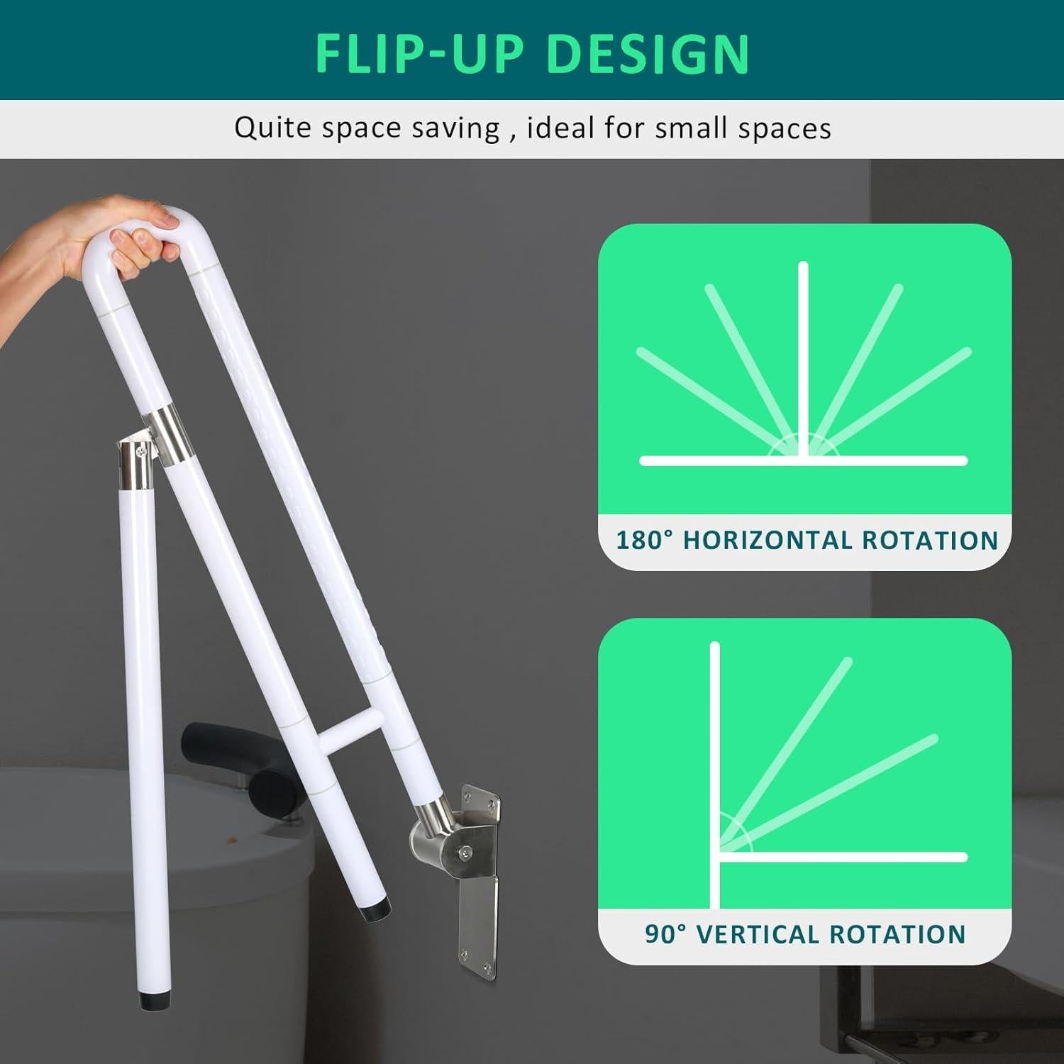 Barra de Agarre Plegable INNOLIFE 75 cm Antideslizante Blanca