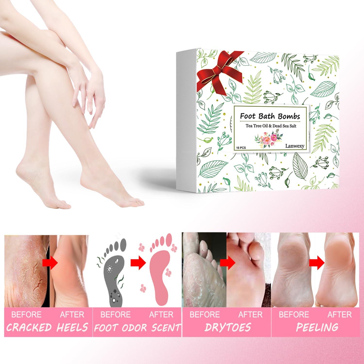 Bañera de Remojo para Pies Lanwexy + 16 Paquetes Aromatizantes