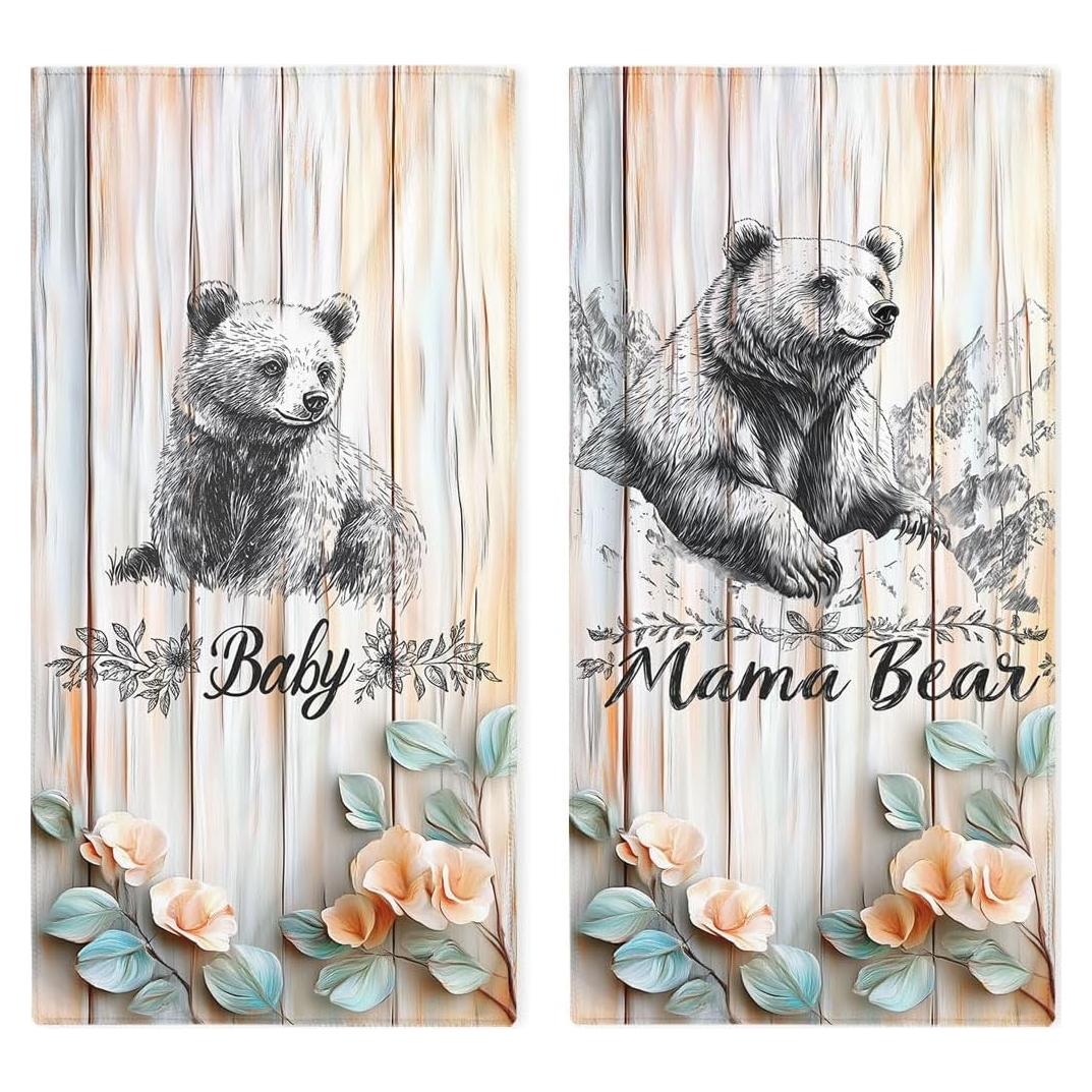 Toallas de Mano Mama Osa 36x72 cm Absorbentes Decorativas