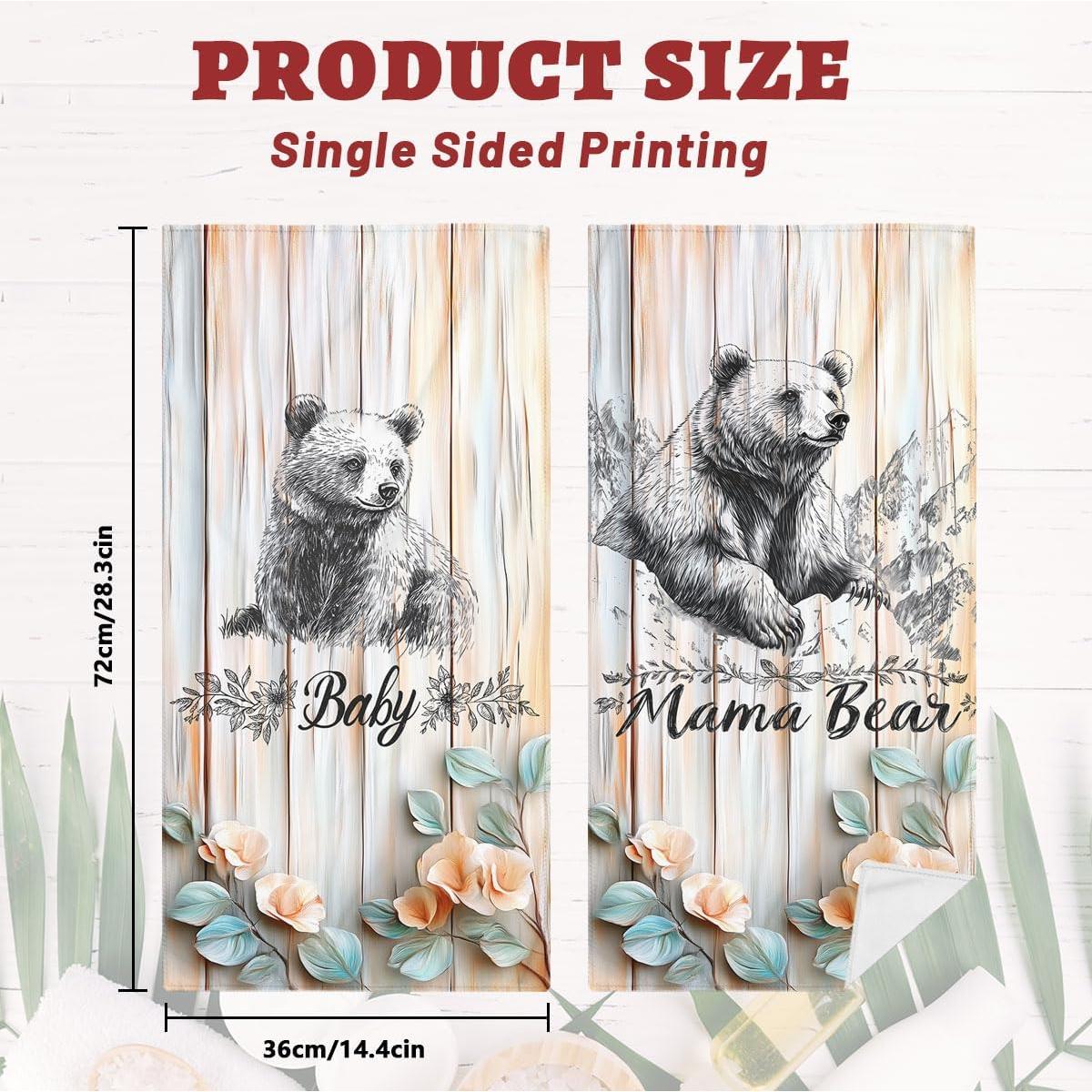 Toallas de Mano Mama Osa 36x72 cm Absorbentes Decorativas