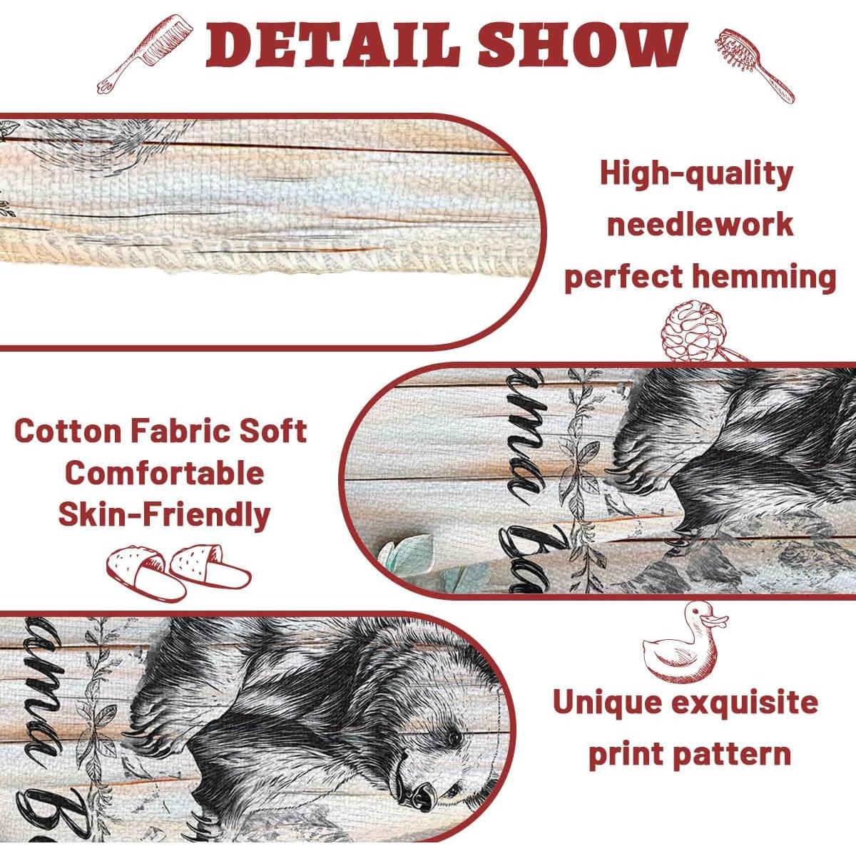 Toallas de Mano Mama Osa 36x72 cm Absorbentes Decorativas