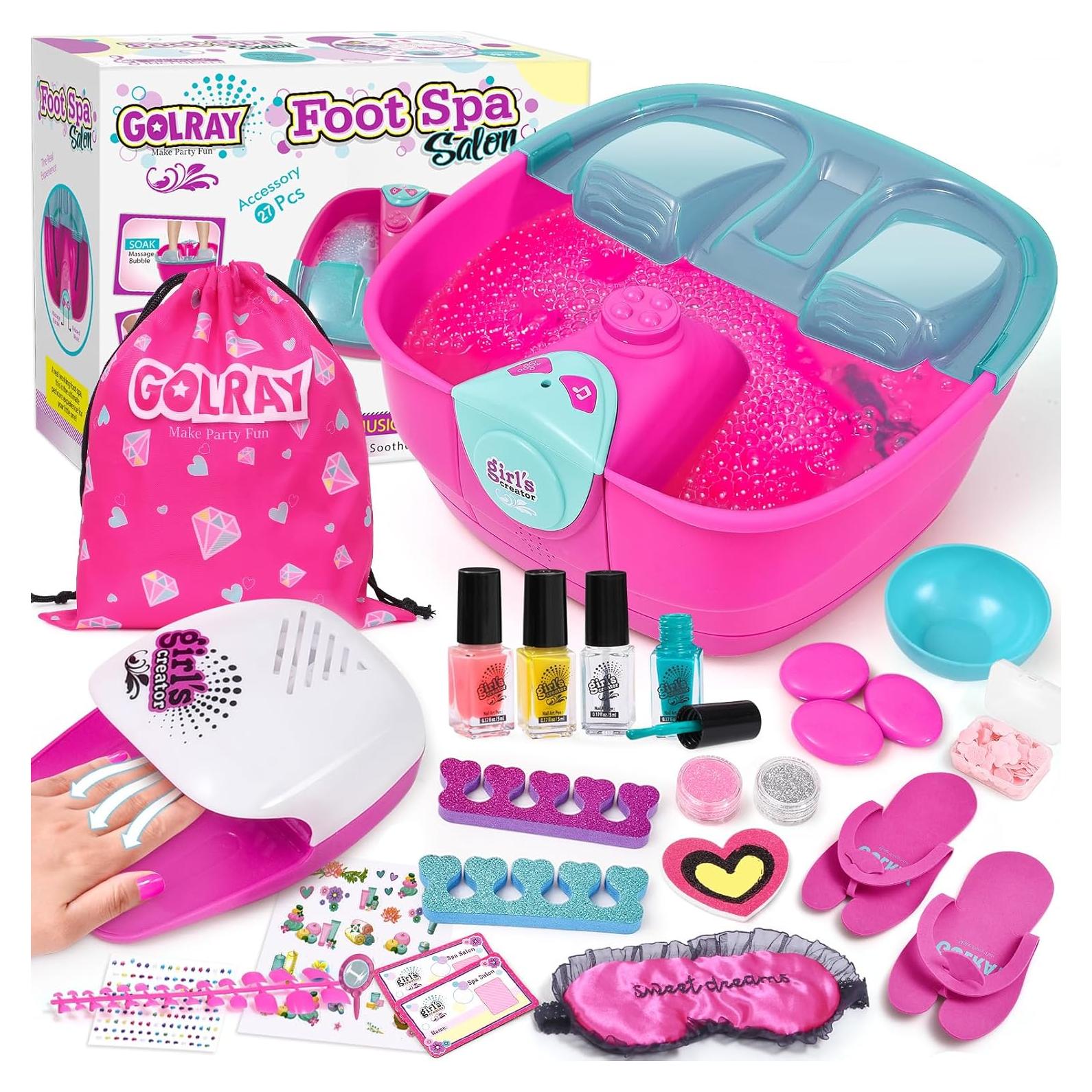 Kit de Spa para Niñas Golray - Baño de Pies y Manicura