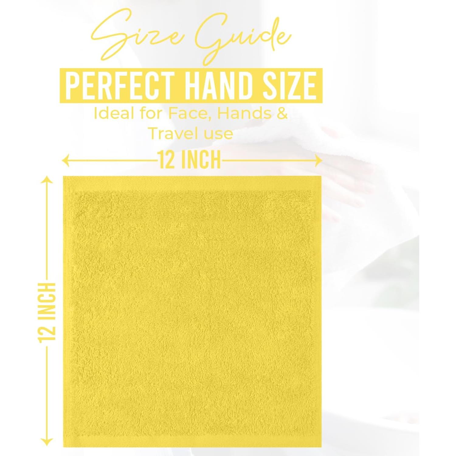 Toallas de Algodón DAN RIVER Amarillo Paquete de 24 Suaves