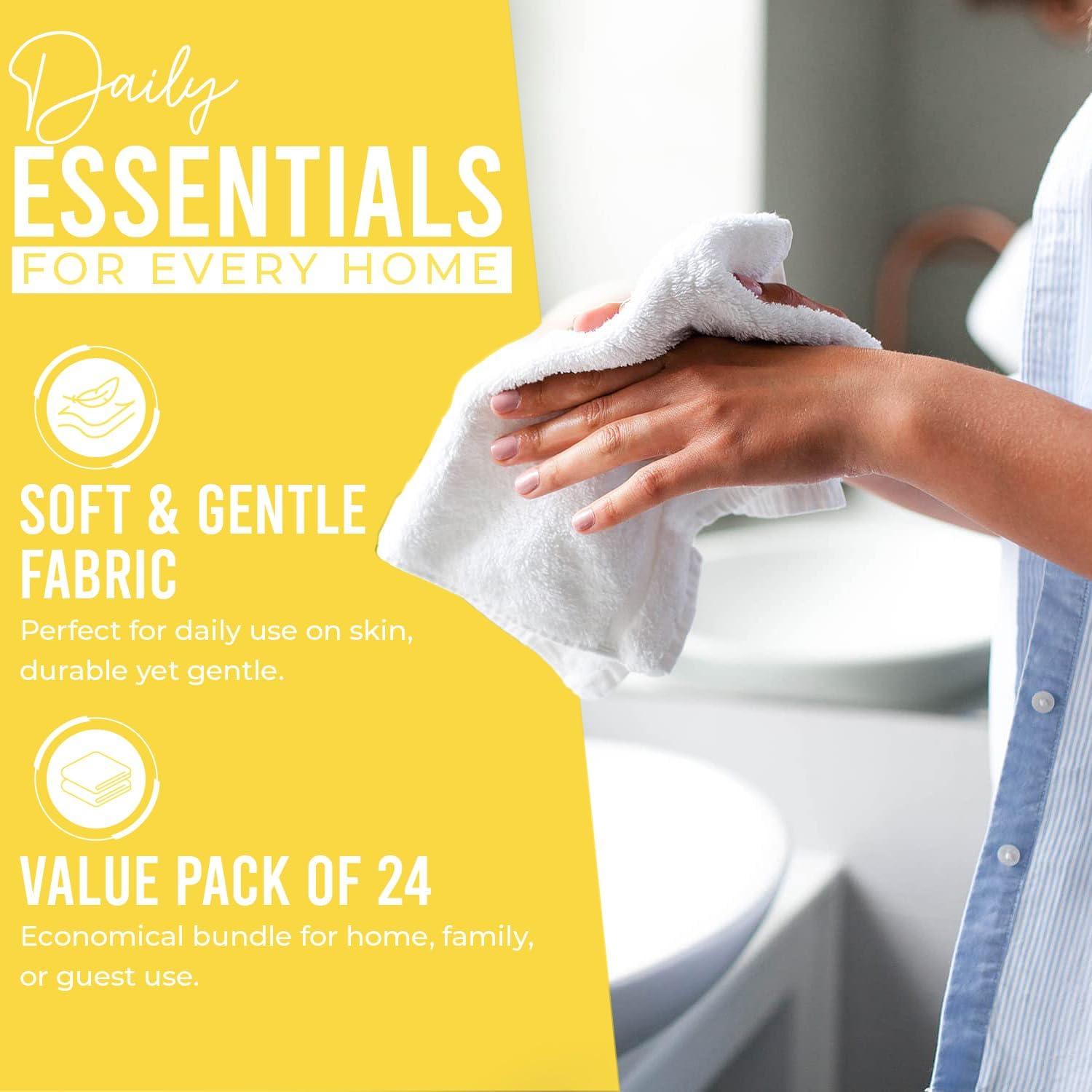 Toallas de Algodón DAN RIVER Amarillo Paquete de 24 Suaves