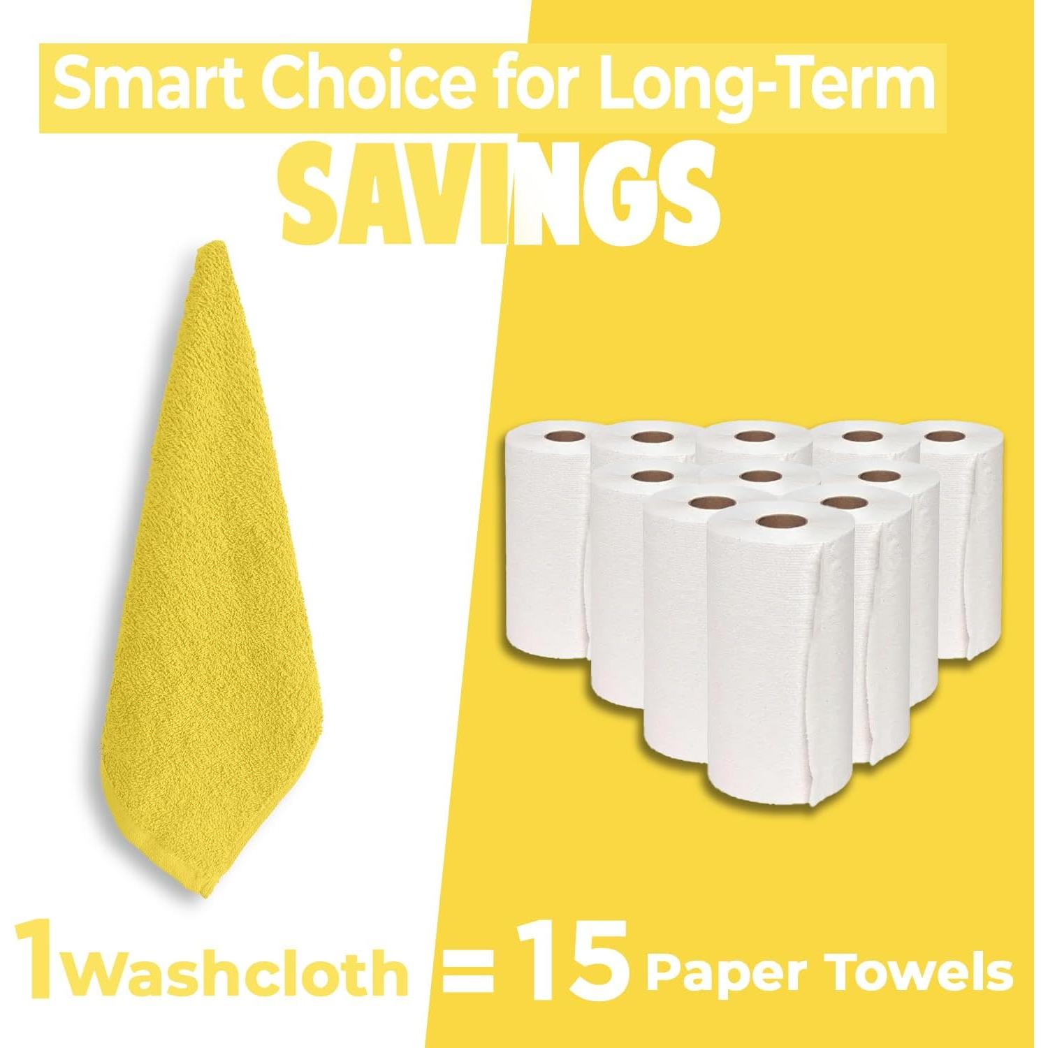 Toallas de Algodón DAN RIVER Amarillo Paquete de 24 Suaves