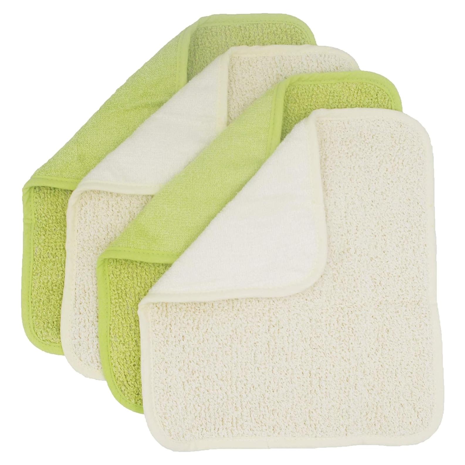 Toallas de Mano de Ramio y Rayón de Bambú Ultra Suaves - 4 Piezas