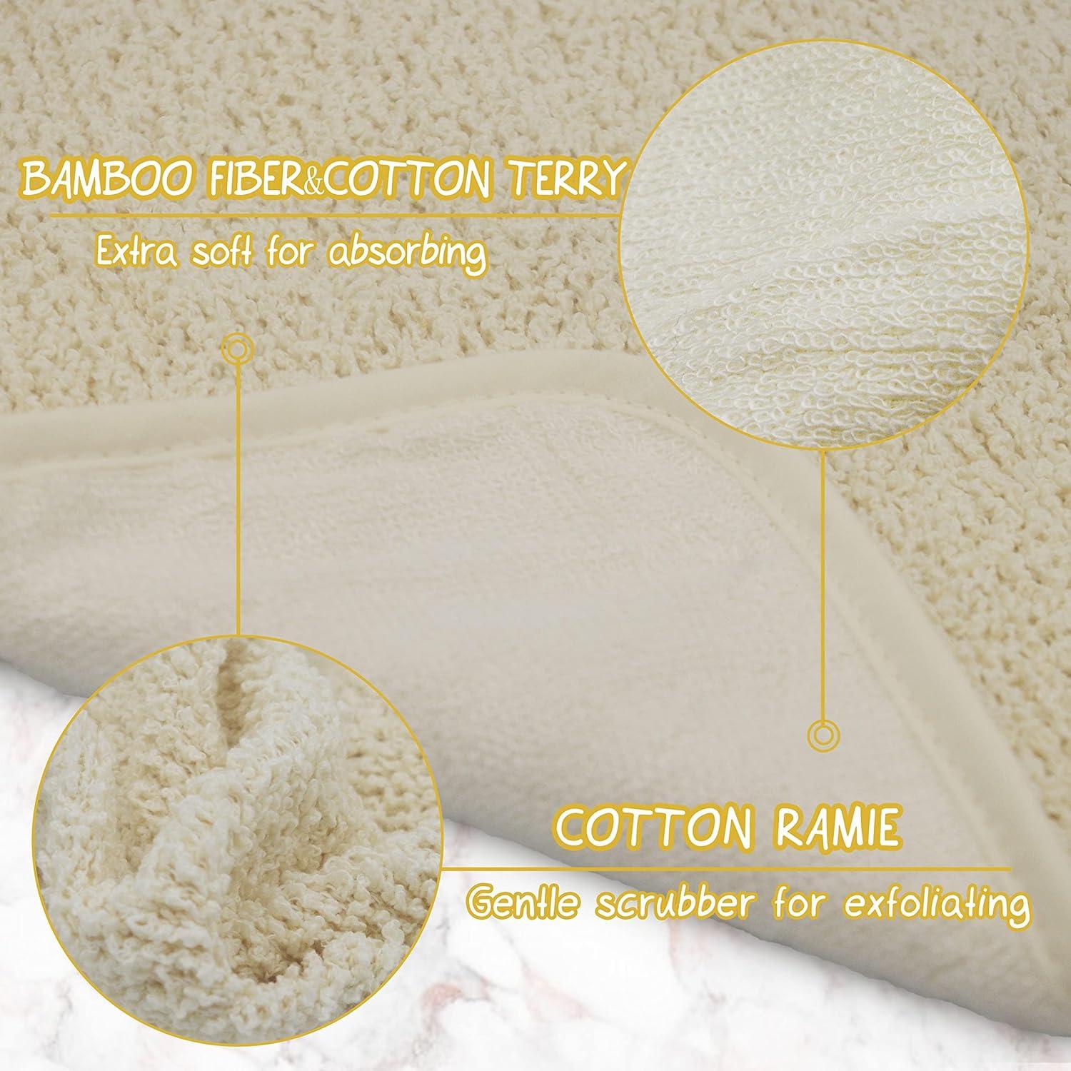 Toallas de Mano de Ramio y Rayón de Bambú Ultra Suaves - 4 Piezas