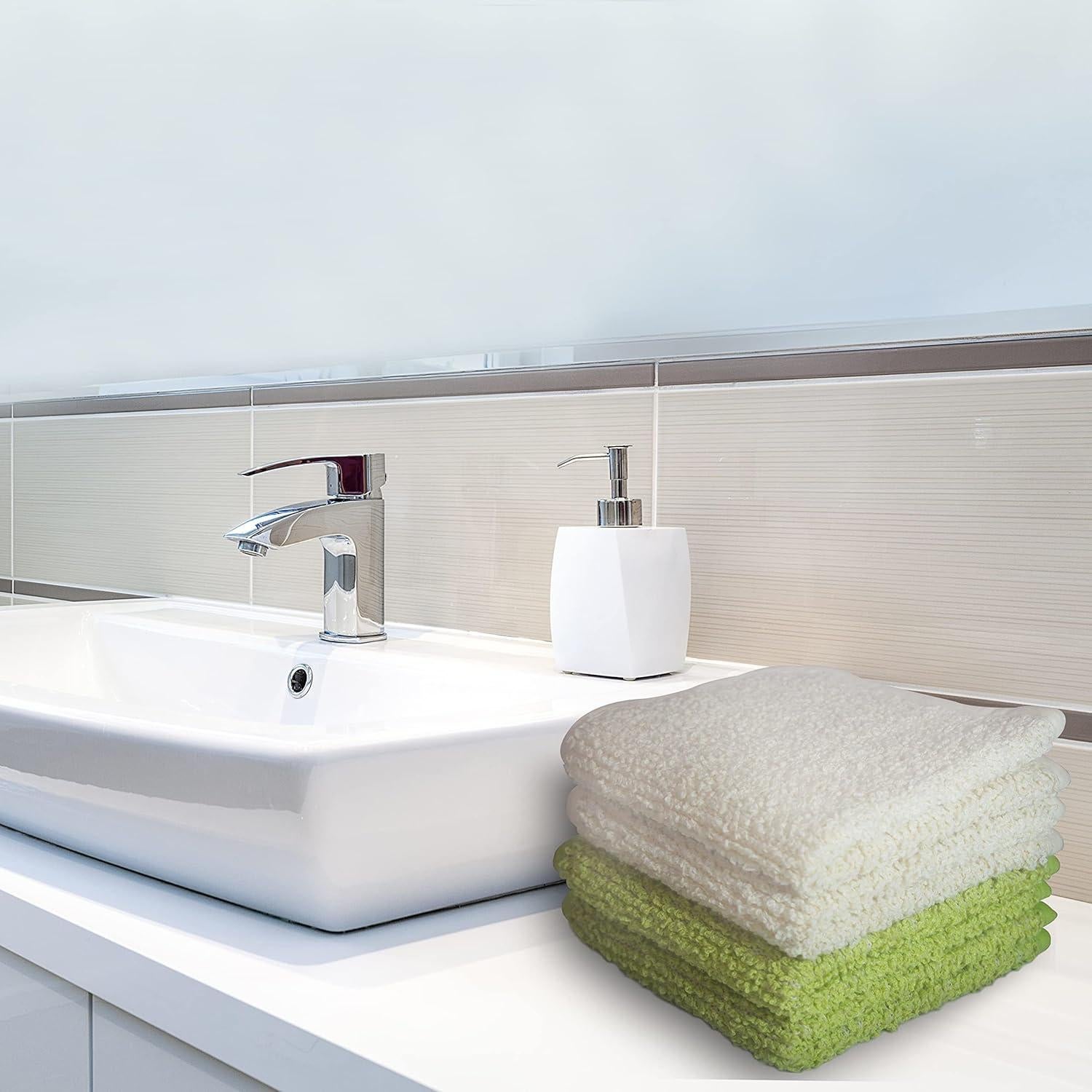 Toallas de Mano de Ramio y Rayón de Bambú Ultra Suaves - 4 Piezas