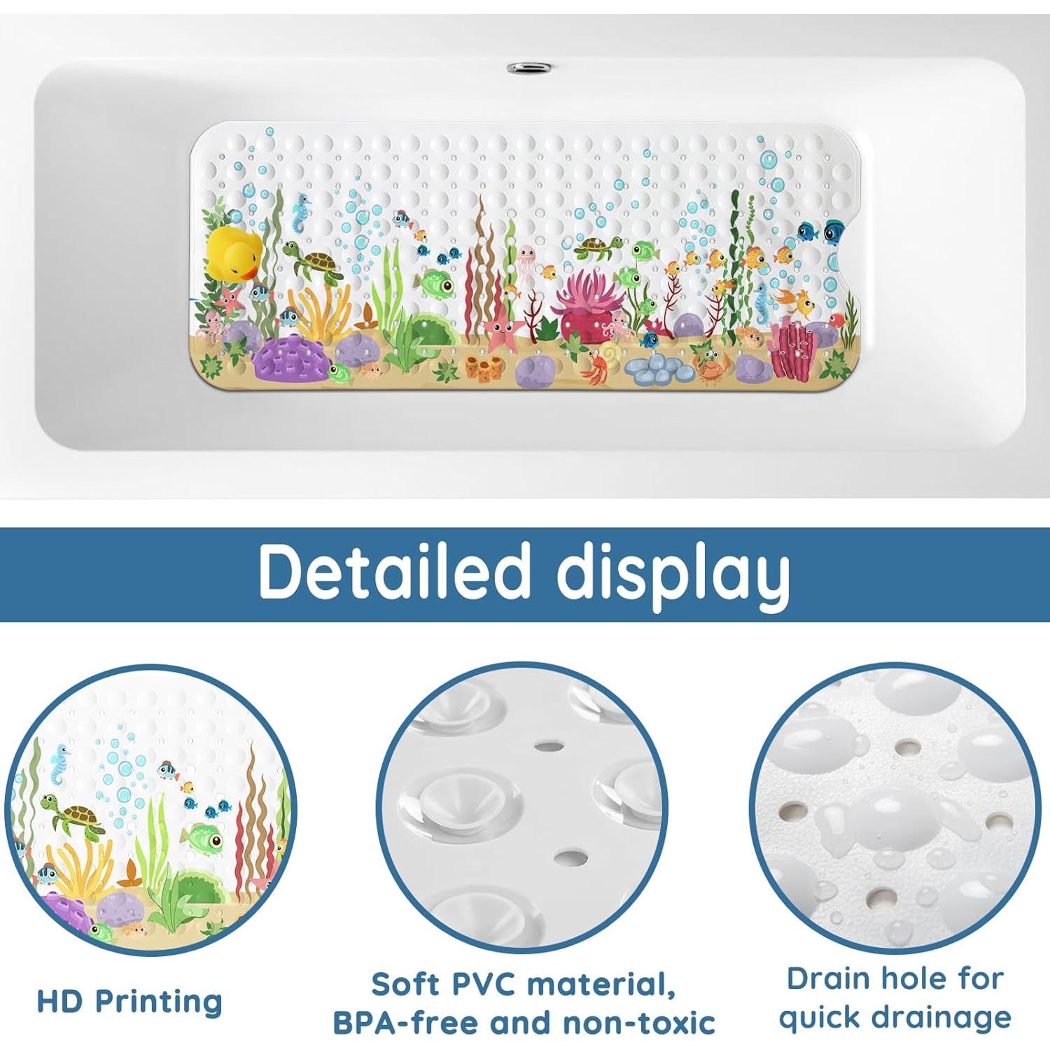 Alfombrilla de Baño Antideslizante Lnond 101.6x40.6 cm Corales