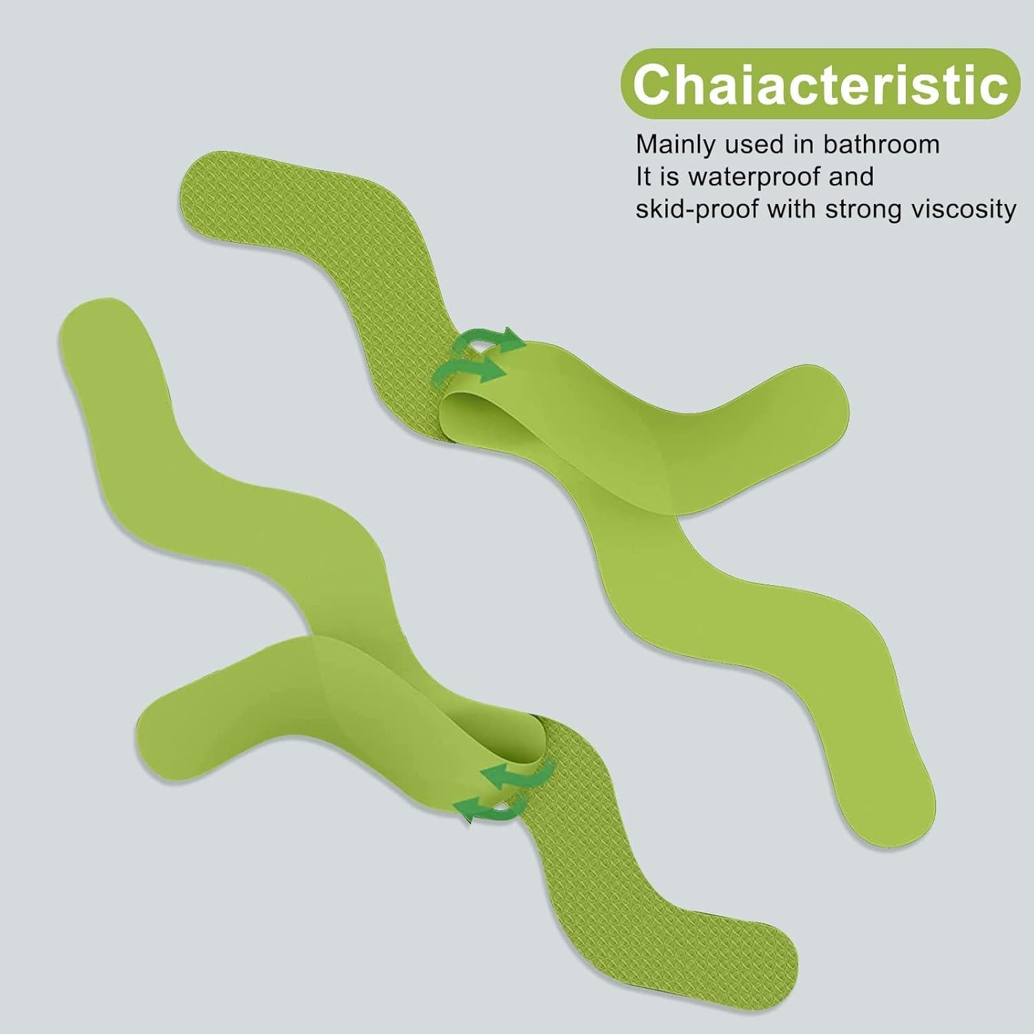 Pegatinas Antideslizantes para Bañera Ding Xi - 24 Tiras Verde