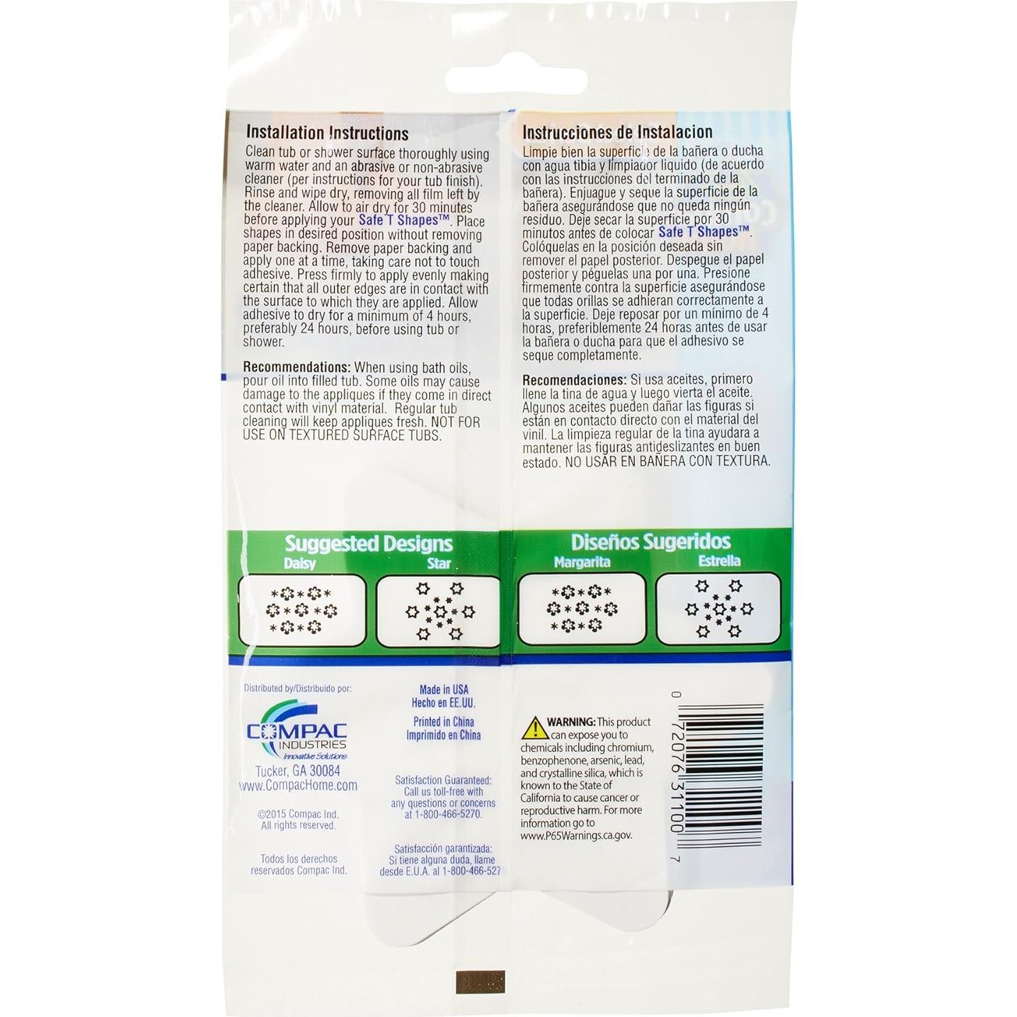 Stickers Antideslizantes para Ducha Compac Safe-T-Shapes Estrella 14 Piezas