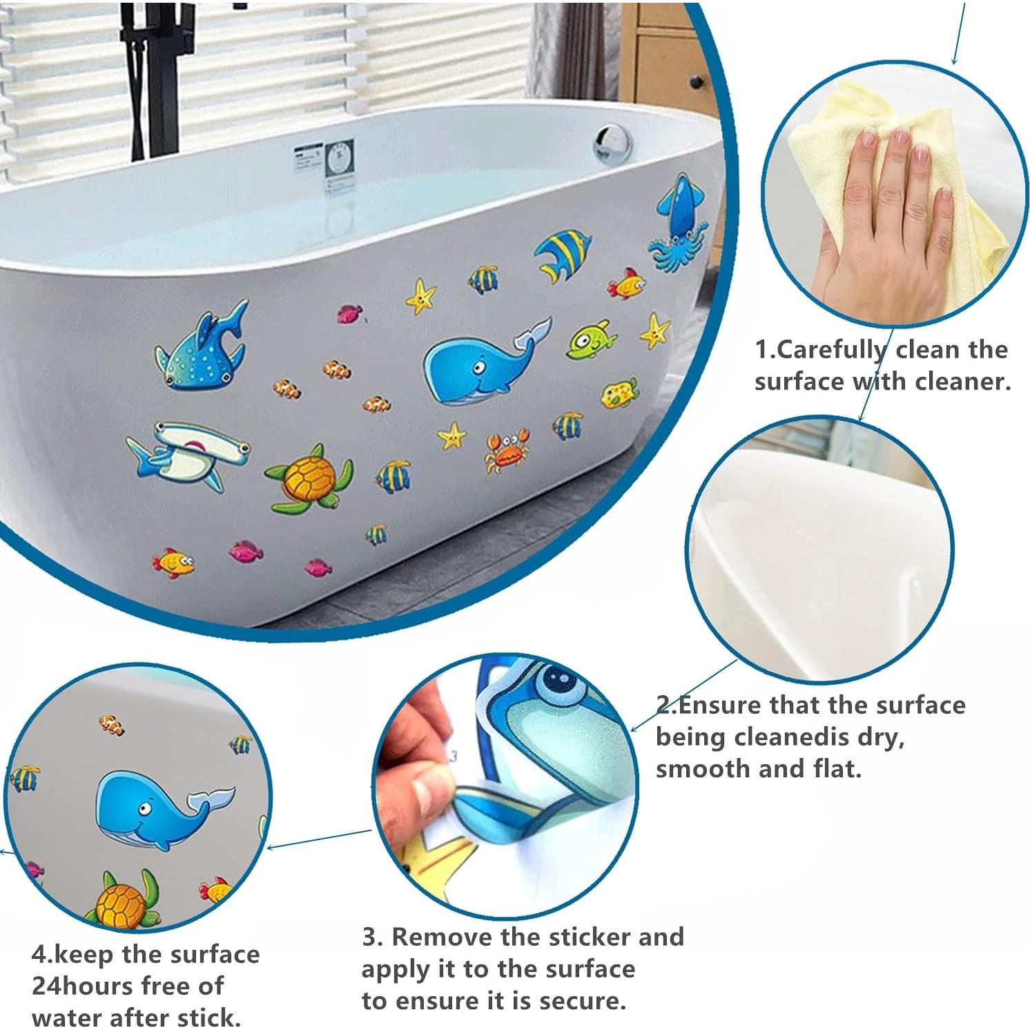 Pegatinas Antideslizantes para Bañera HCJ, 30 PCS Animales Marinos