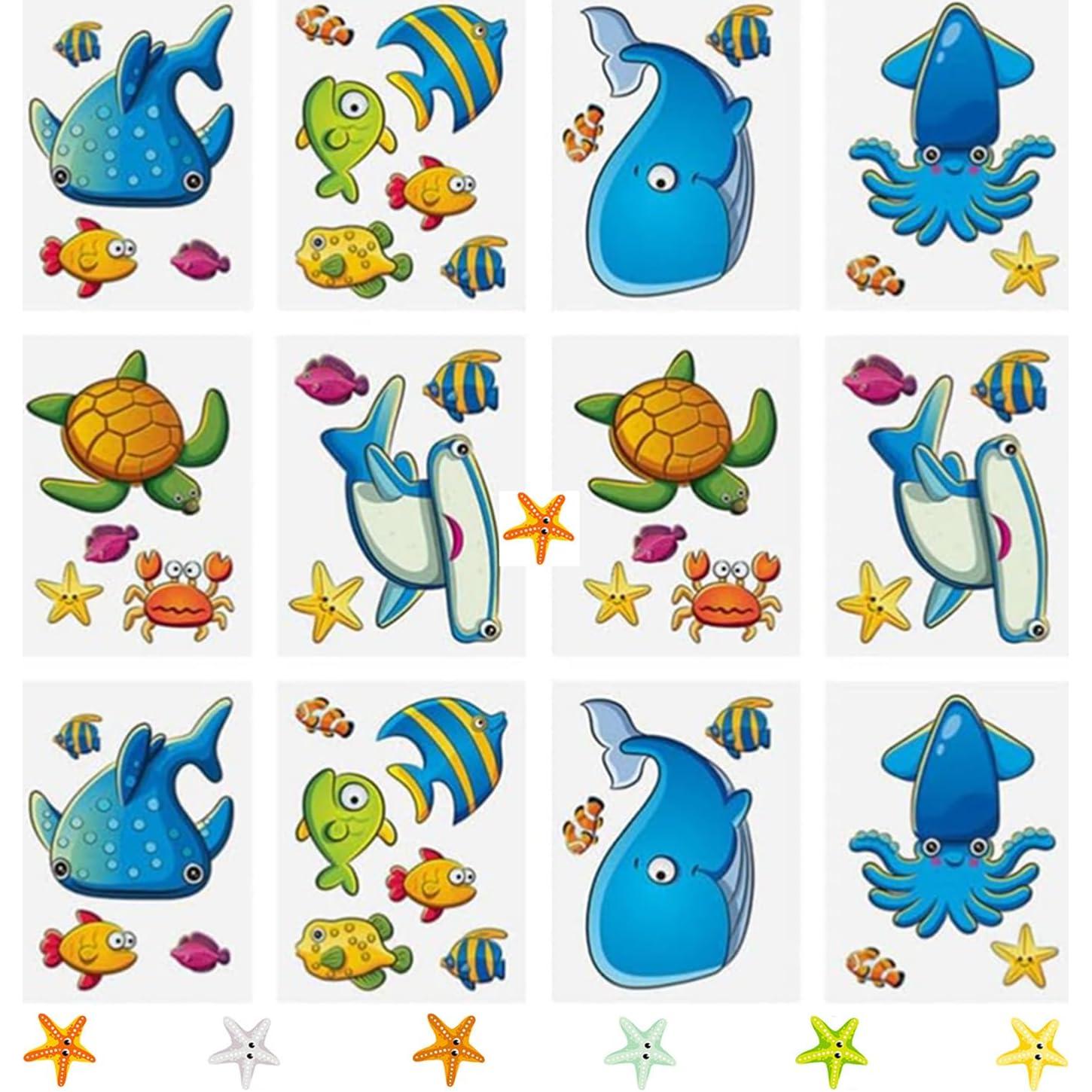Pegatinas Antideslizantes para Bañera HCJ, 30 PCS Animales Marinos