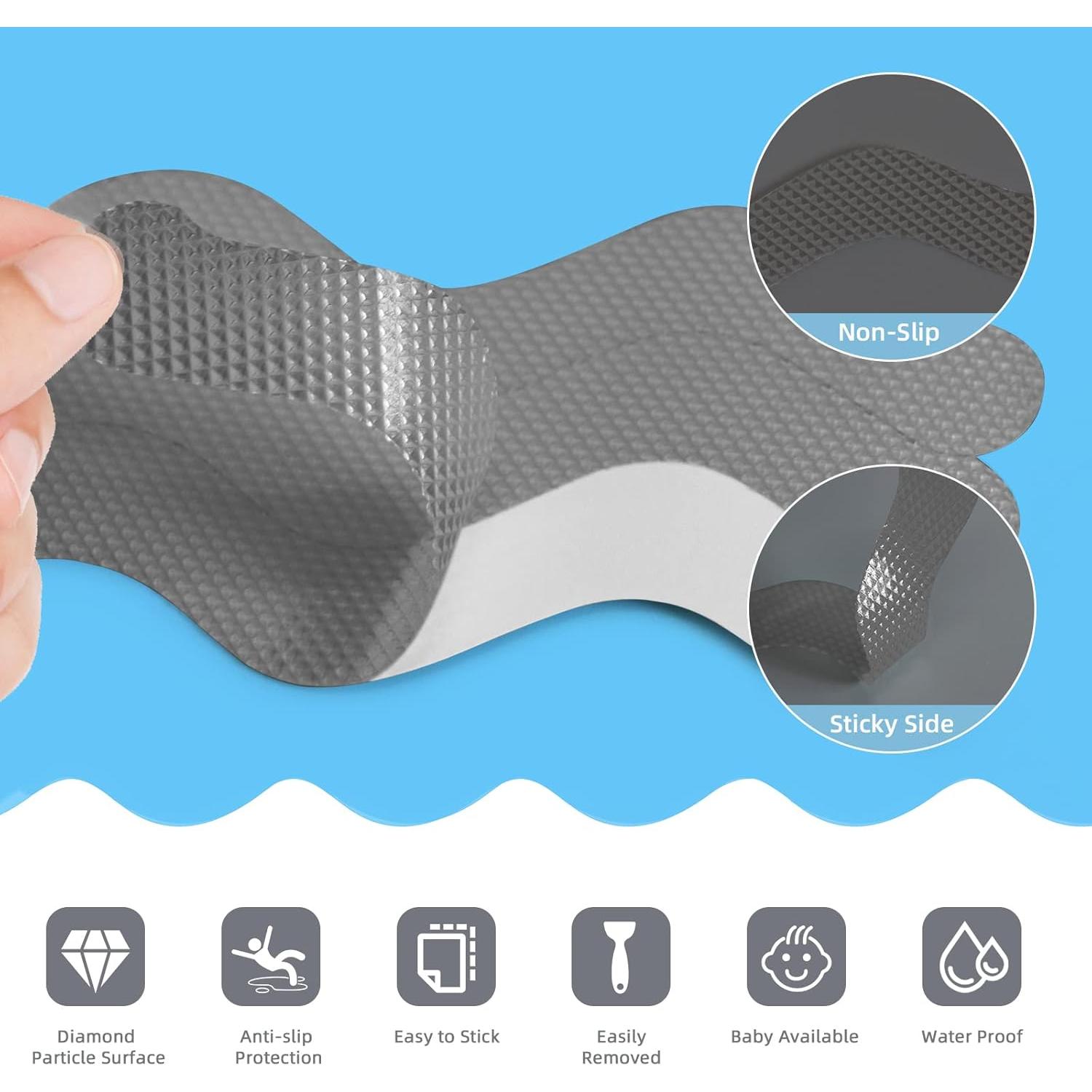 Juego de 30 Pegatinas Antideslizantes Kucucyle para Baño - Gris