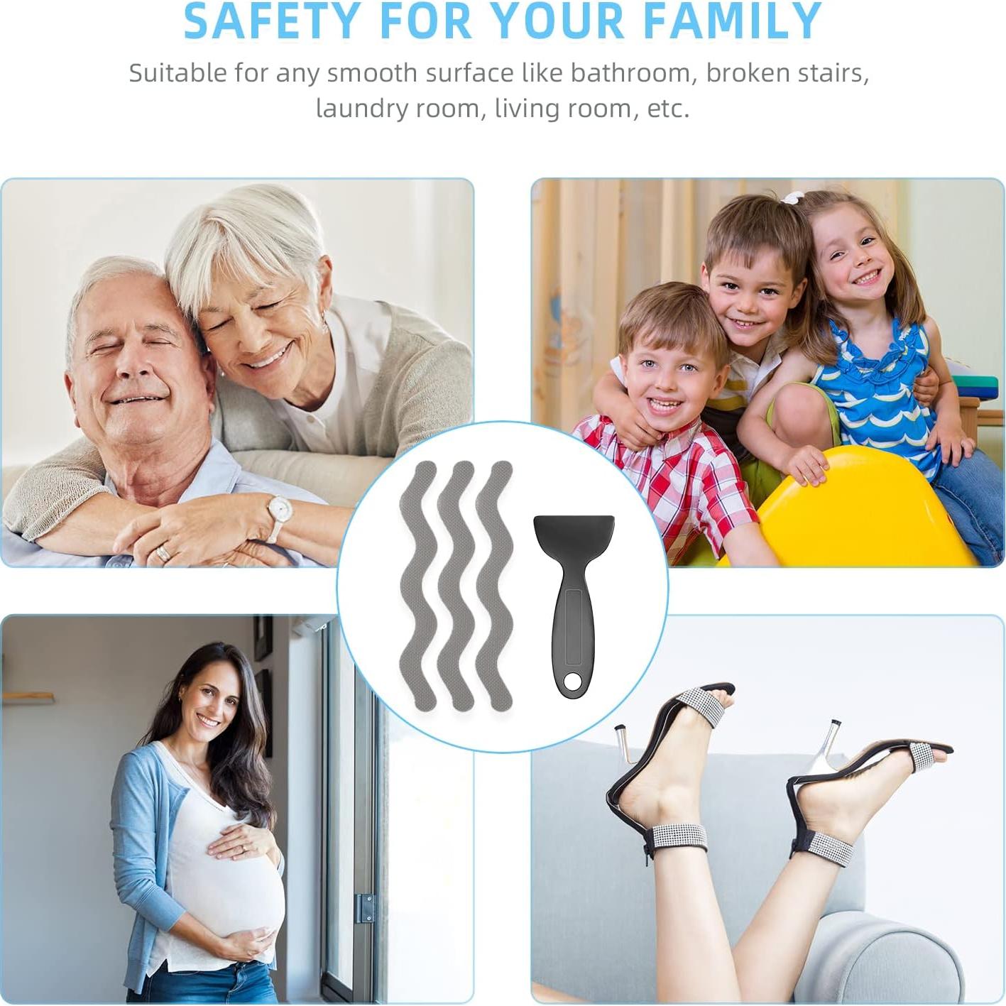 Juego de 30 Pegatinas Antideslizantes Kucucyle para Baño - Gris