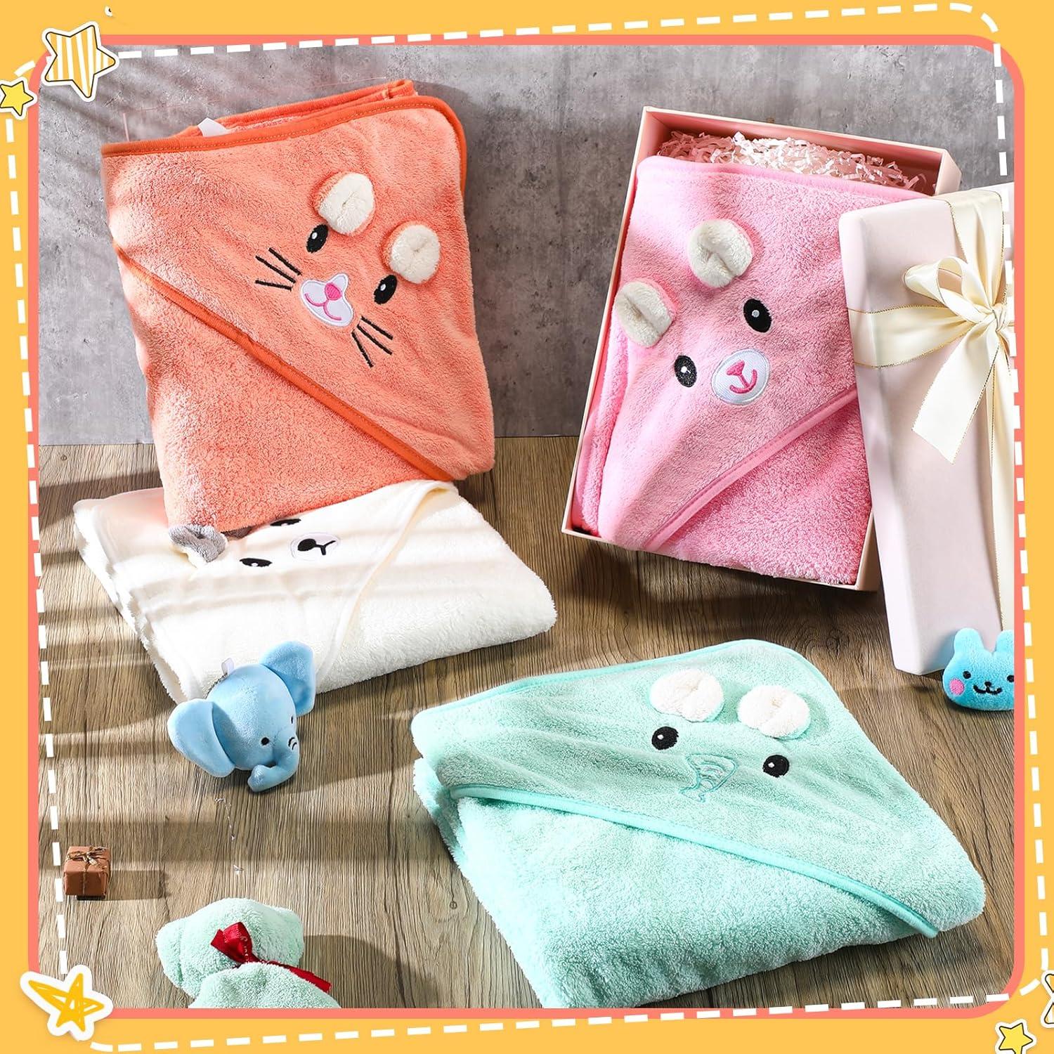 Toallas con Capucha para Bebé Preboun 4 Pcs 80x80 cm Suaves
