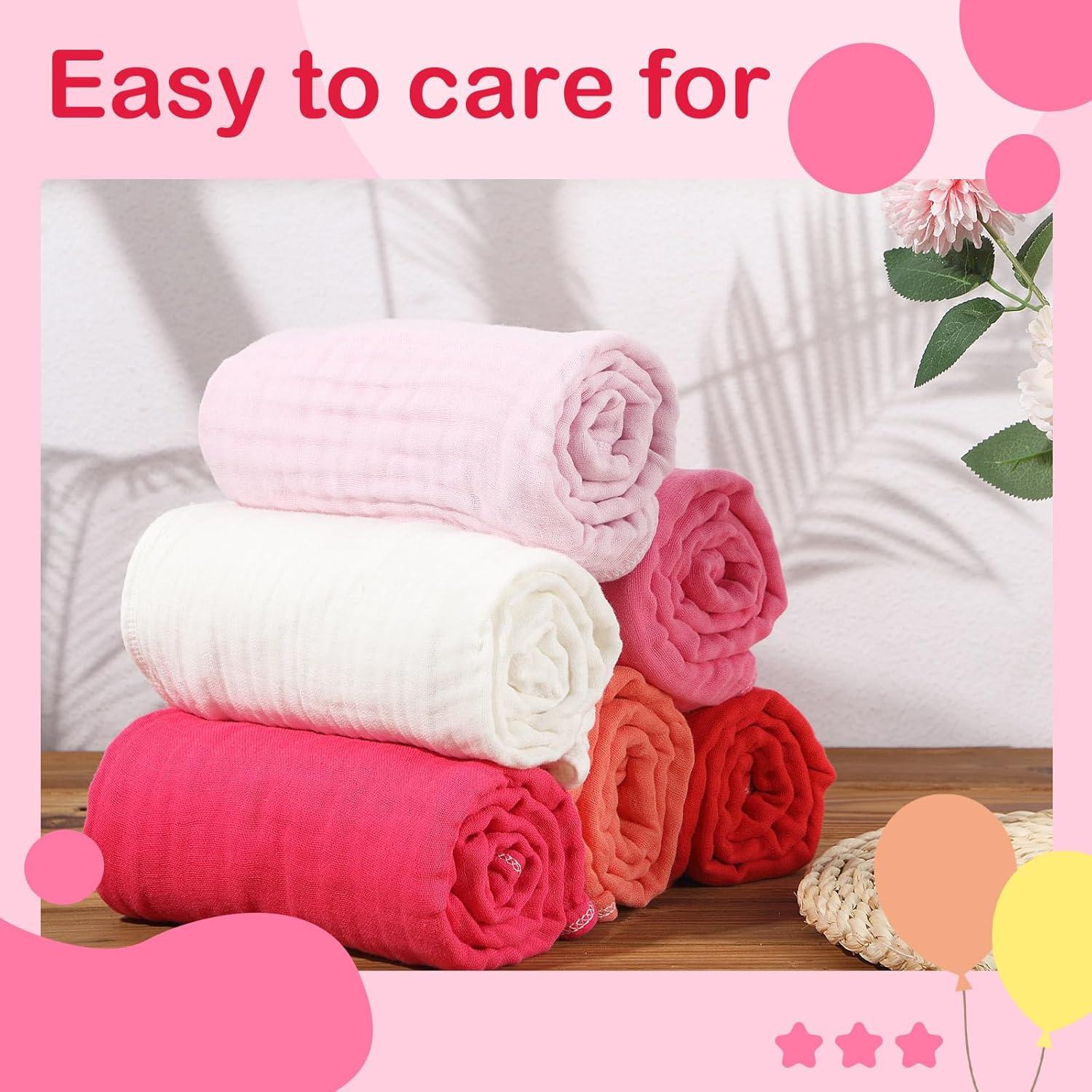 Toallas de Bebé con Capucha Peryiter 6 Pcs Algodón Rosa 81x81cm