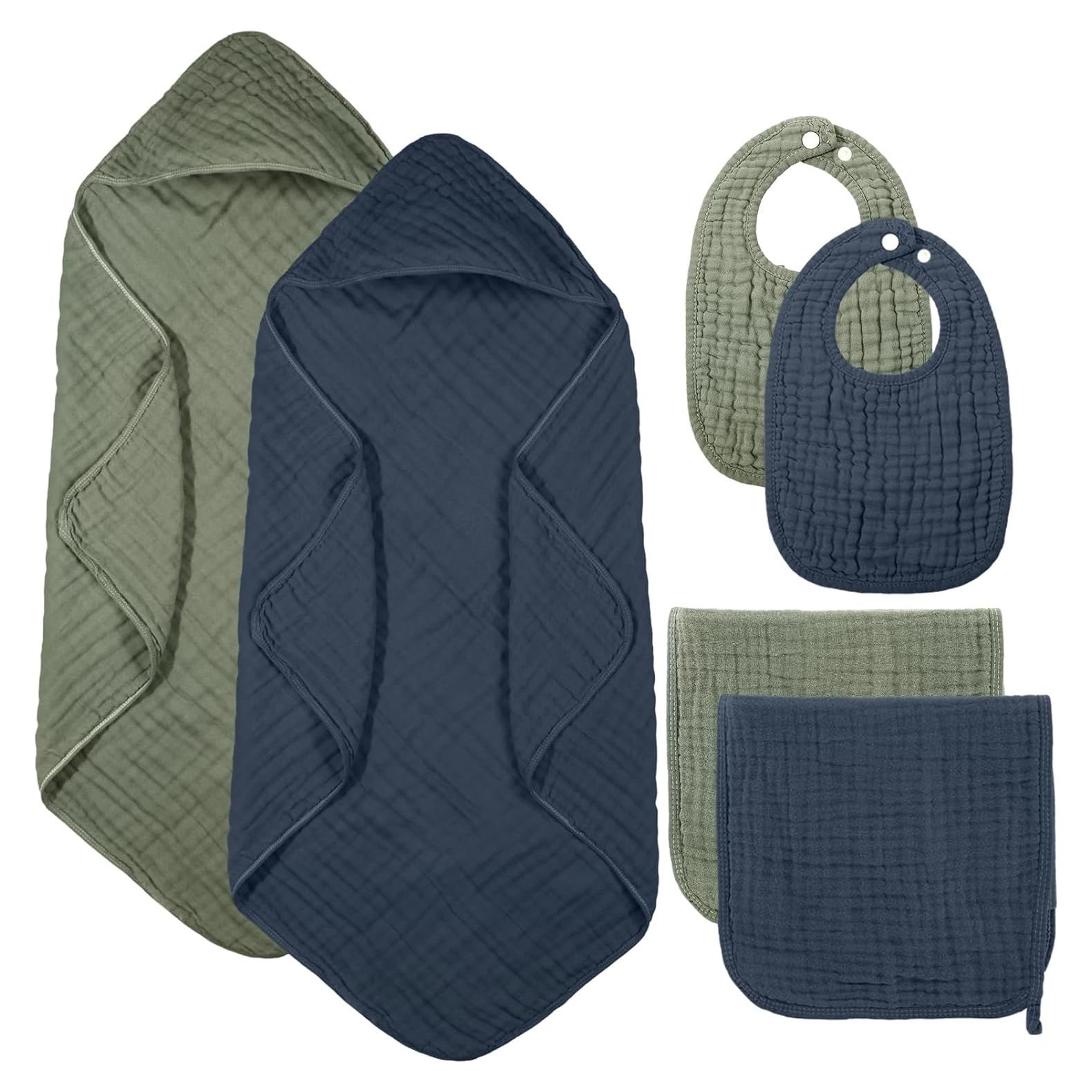 Set de 6 Toallas de Baño Hahafelt Algodón Muselina Bebés