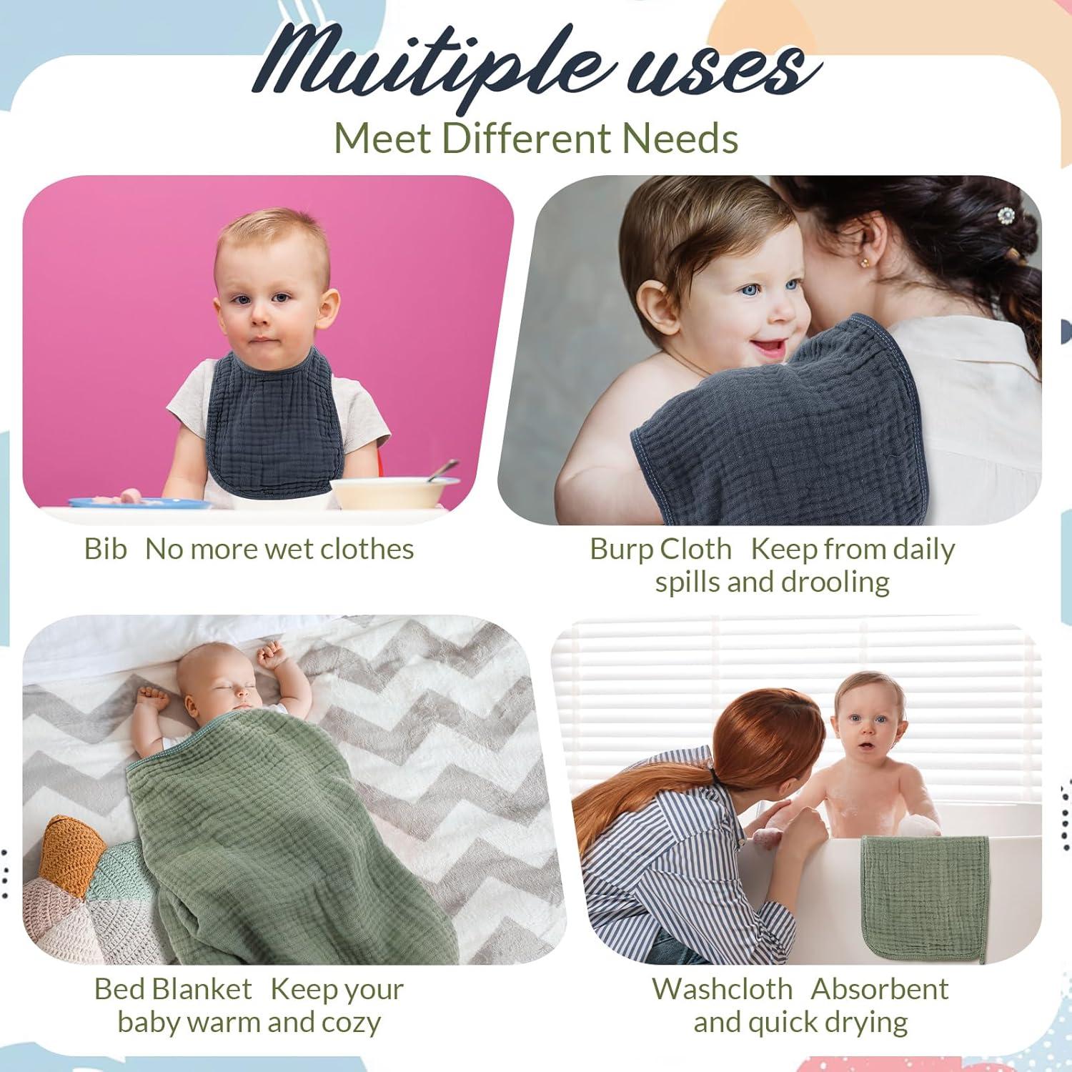 Set de 6 Toallas de Baño Hahafelt Algodón Muselina Bebés