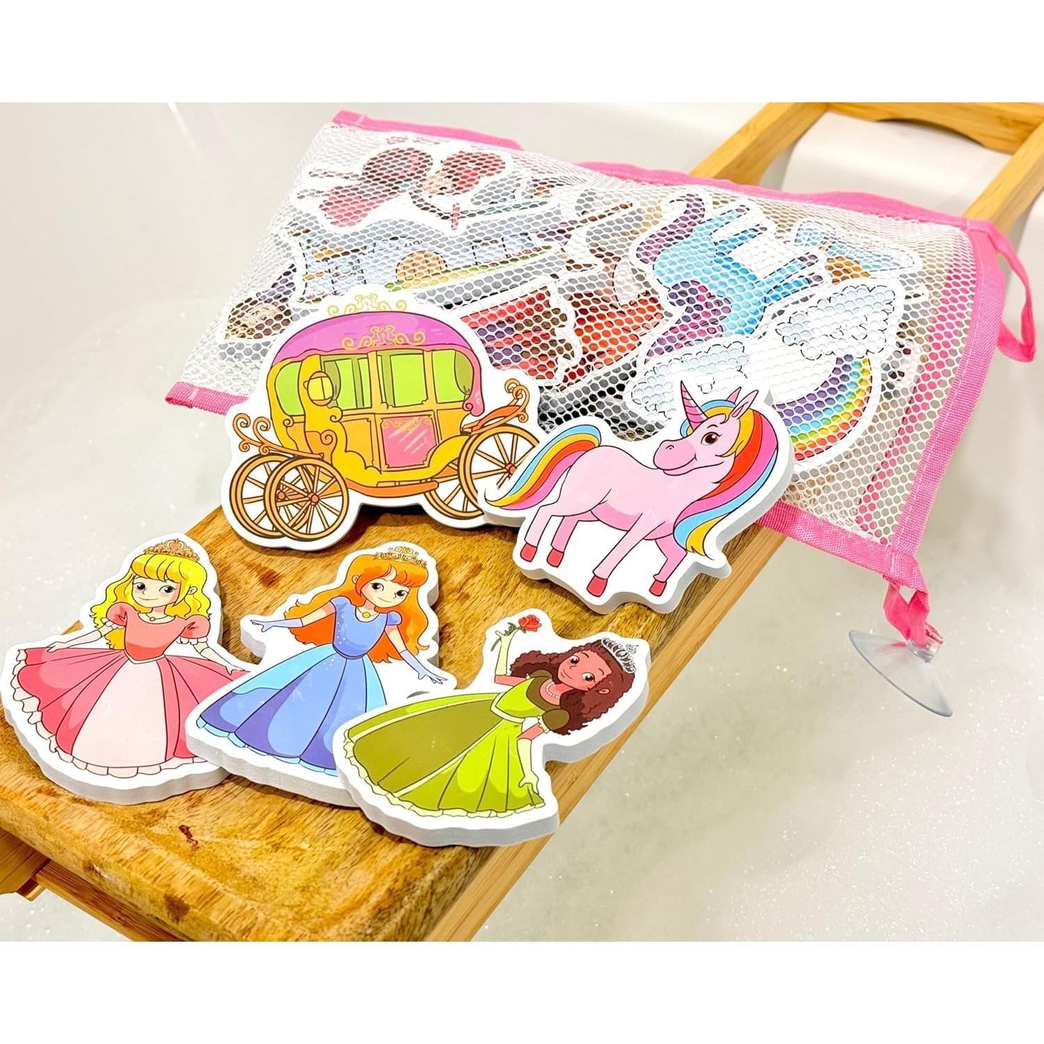 Juguetes de baño de espuma NUBUNI con bolsa de almacenamiento