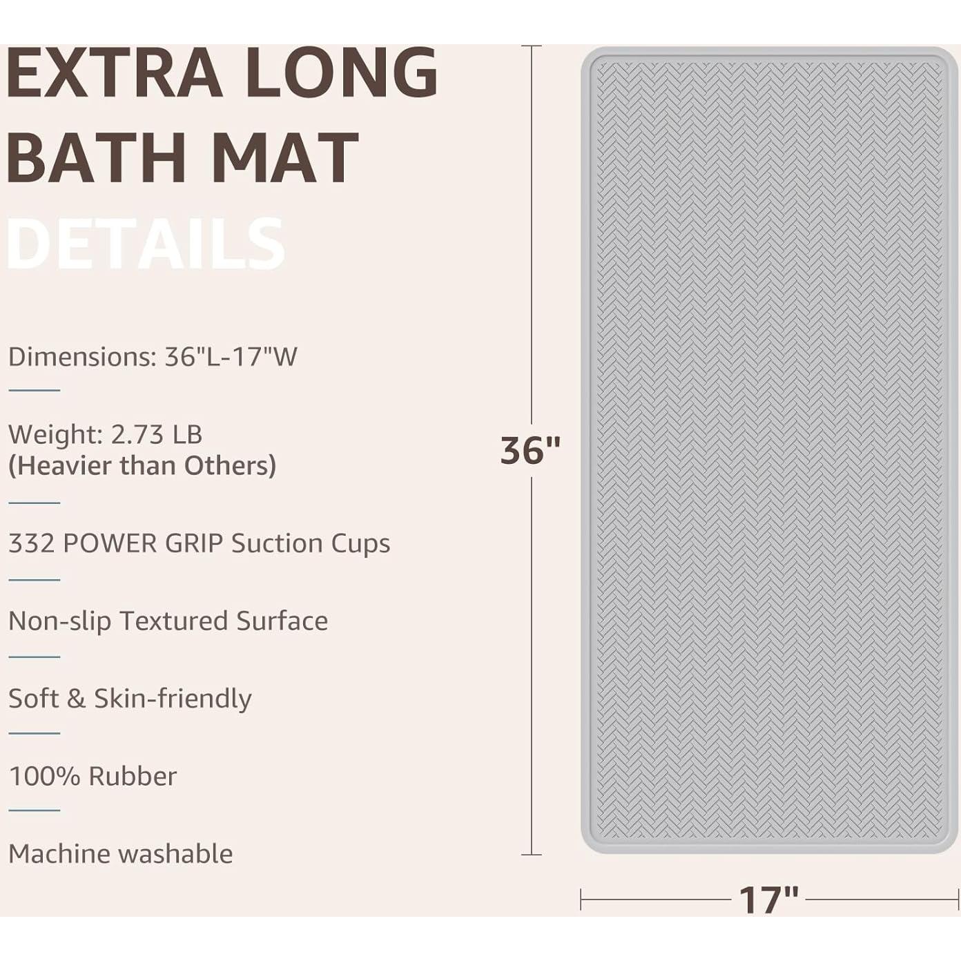 Alfombrilla de Baño Antideslizante OTHWAY 91.44x43.18cm Gris