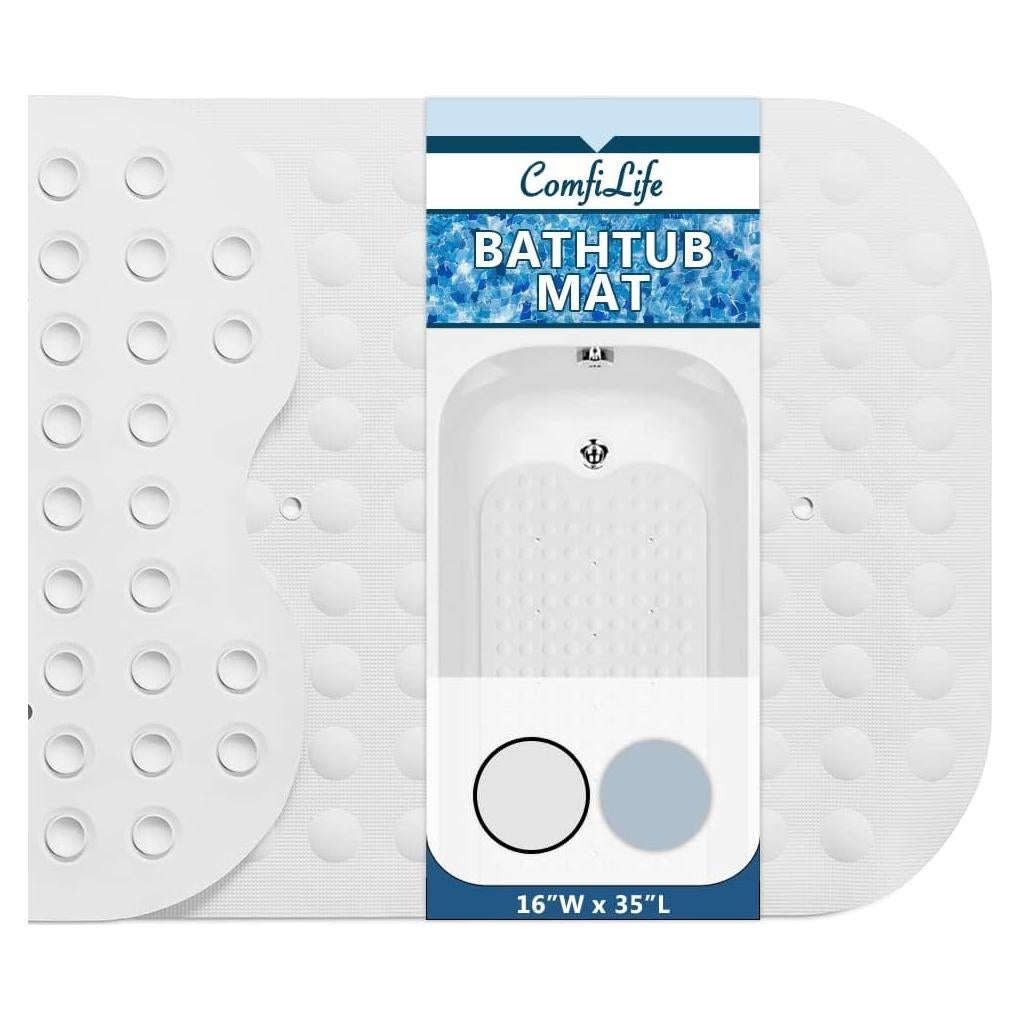 Alfombra de Baño Antideslizante ComfiLife 102x40 cm Crema