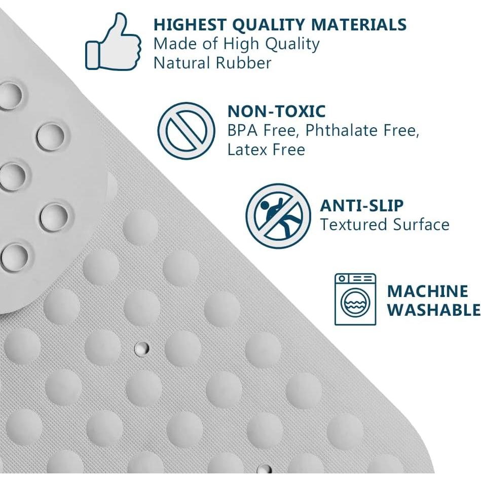 Alfombra de Baño Antideslizante ComfiLife 102x40 cm Crema