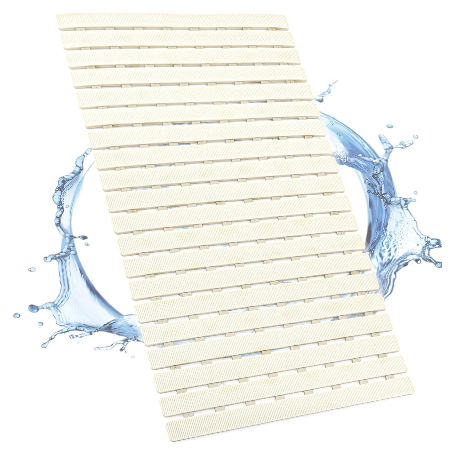 Alfombra de Ducha Antideslizante BYTANA 69.85x39.88 cm Marfil