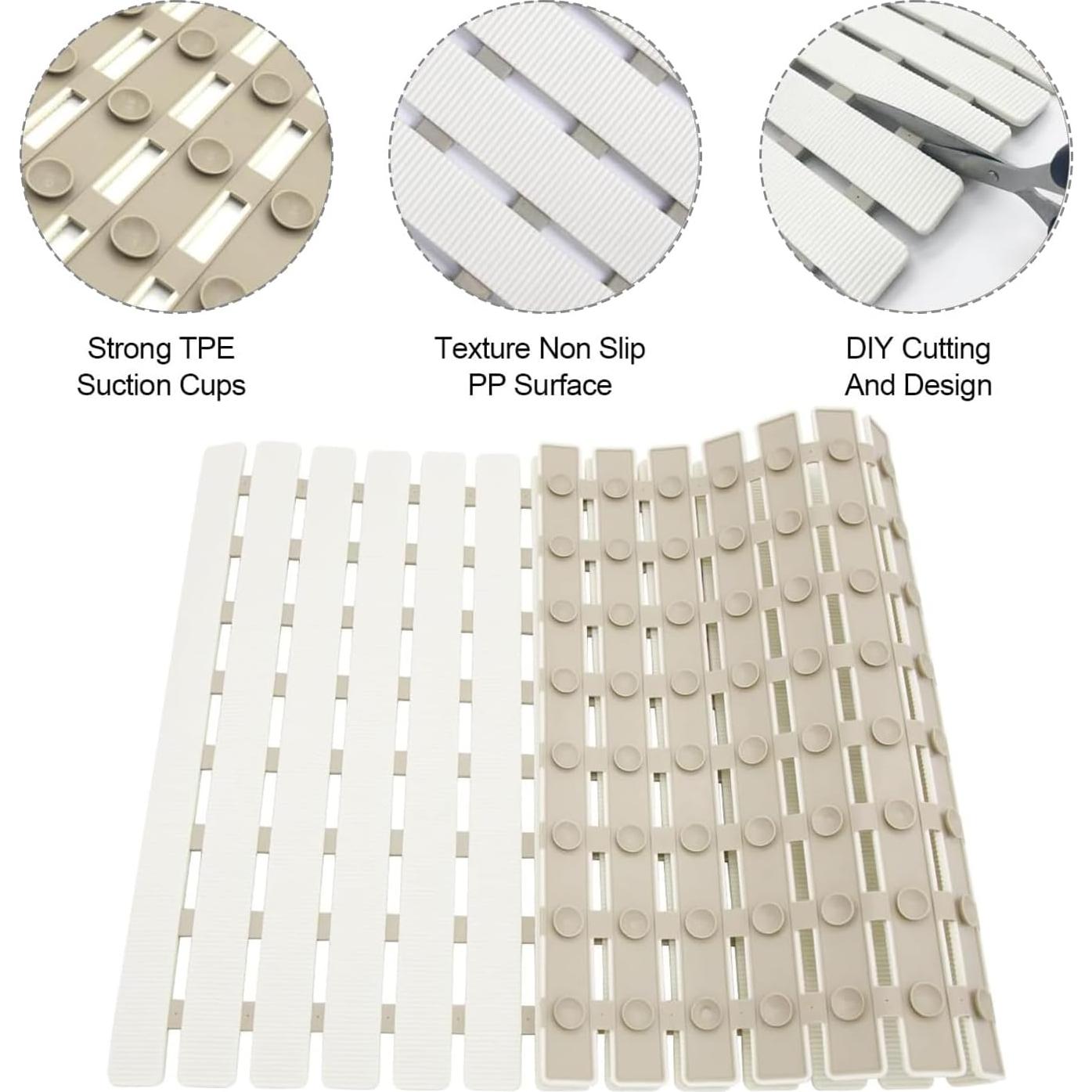 Alfombra de Ducha Antideslizante BYTANA 69.85x39.88 cm Marfil