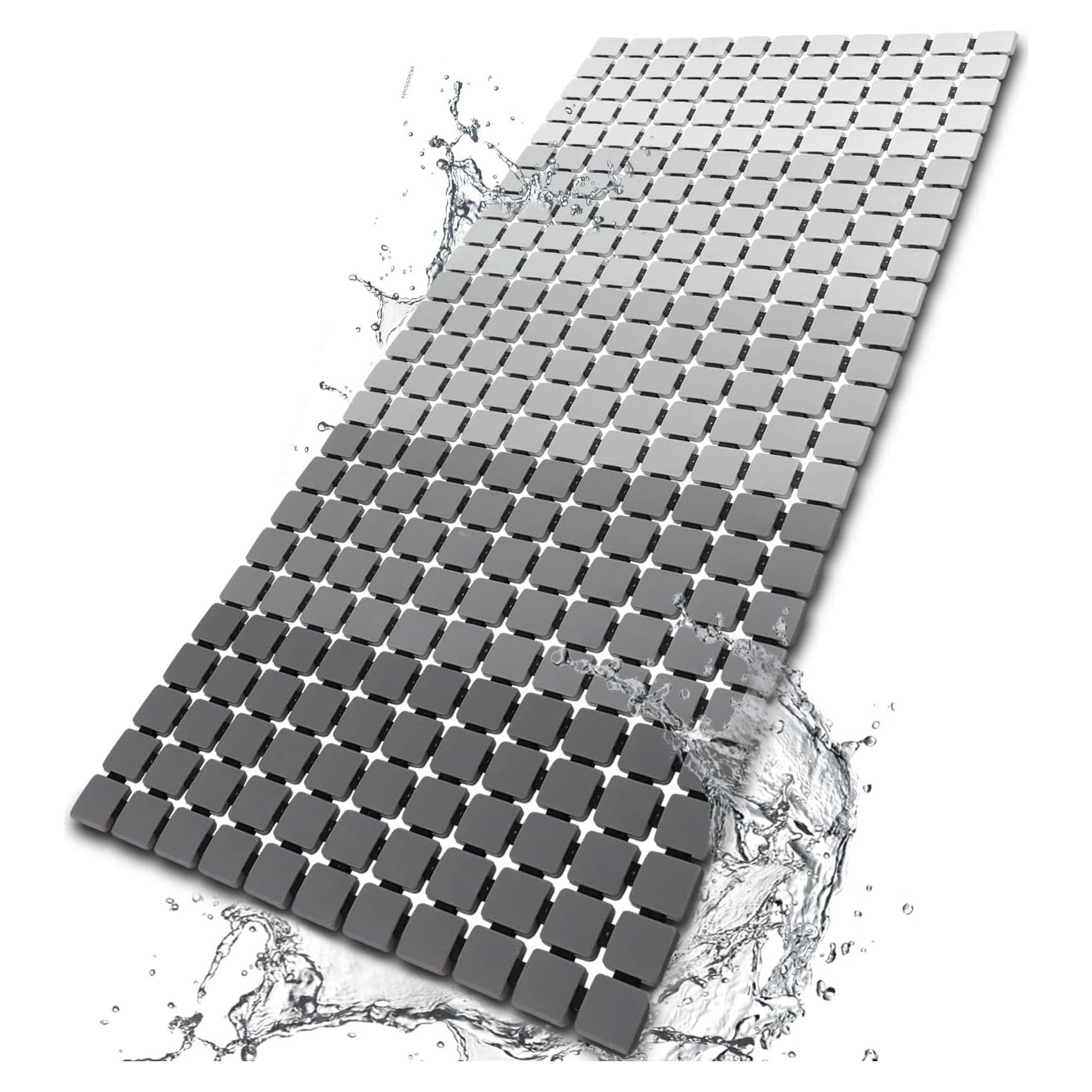 Alfombra de Ducha Antideslizante BEMISO 85x39.9cm Gris
