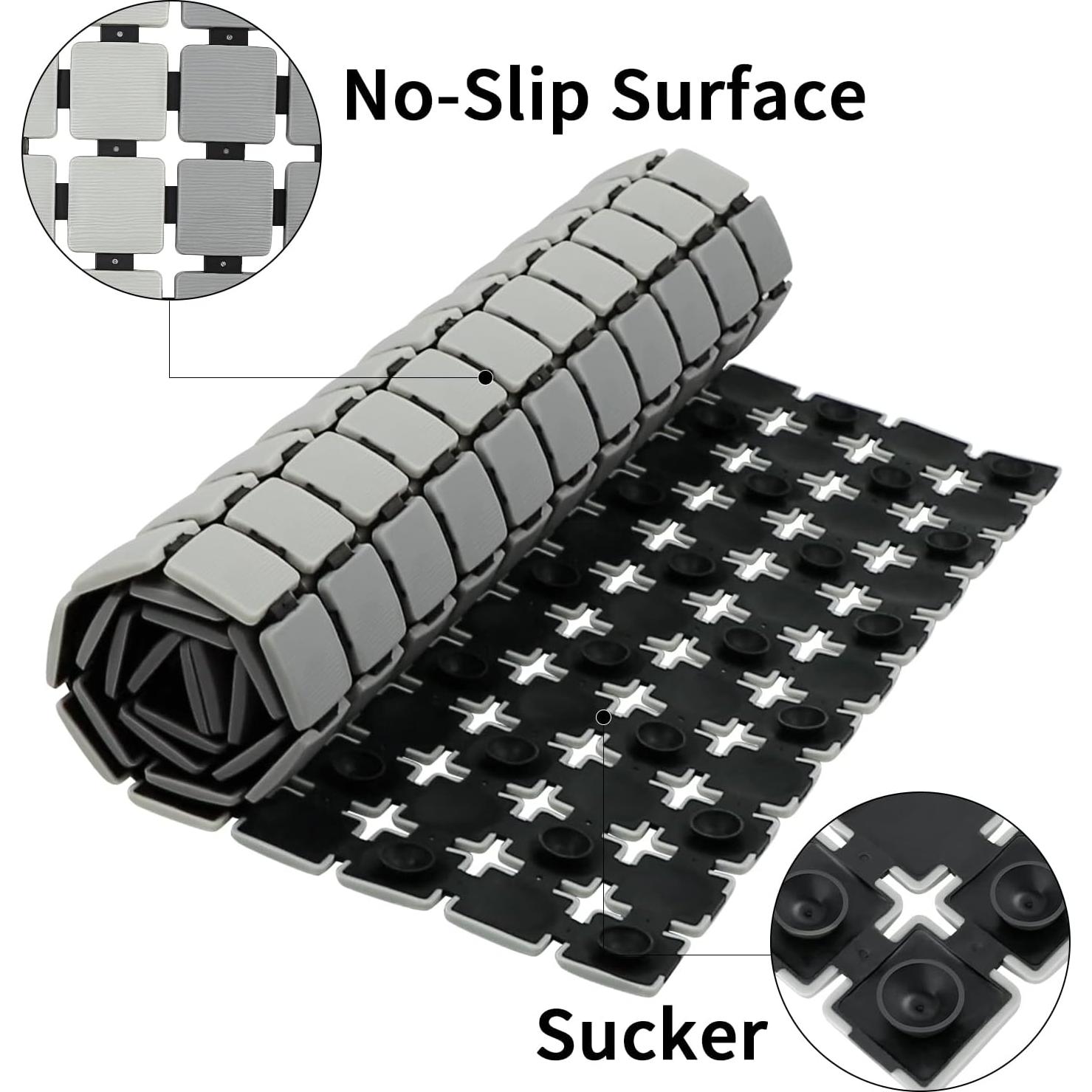 Alfombra de Ducha Antideslizante BEMISO 85x39.9cm Gris