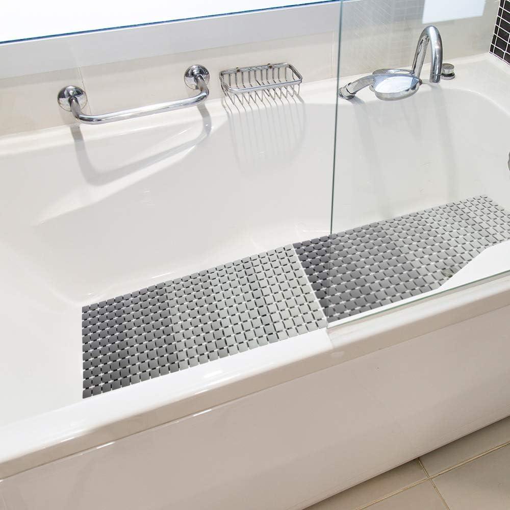 Alfombra de Ducha Antideslizante BEMISO 85x39.9cm Gris