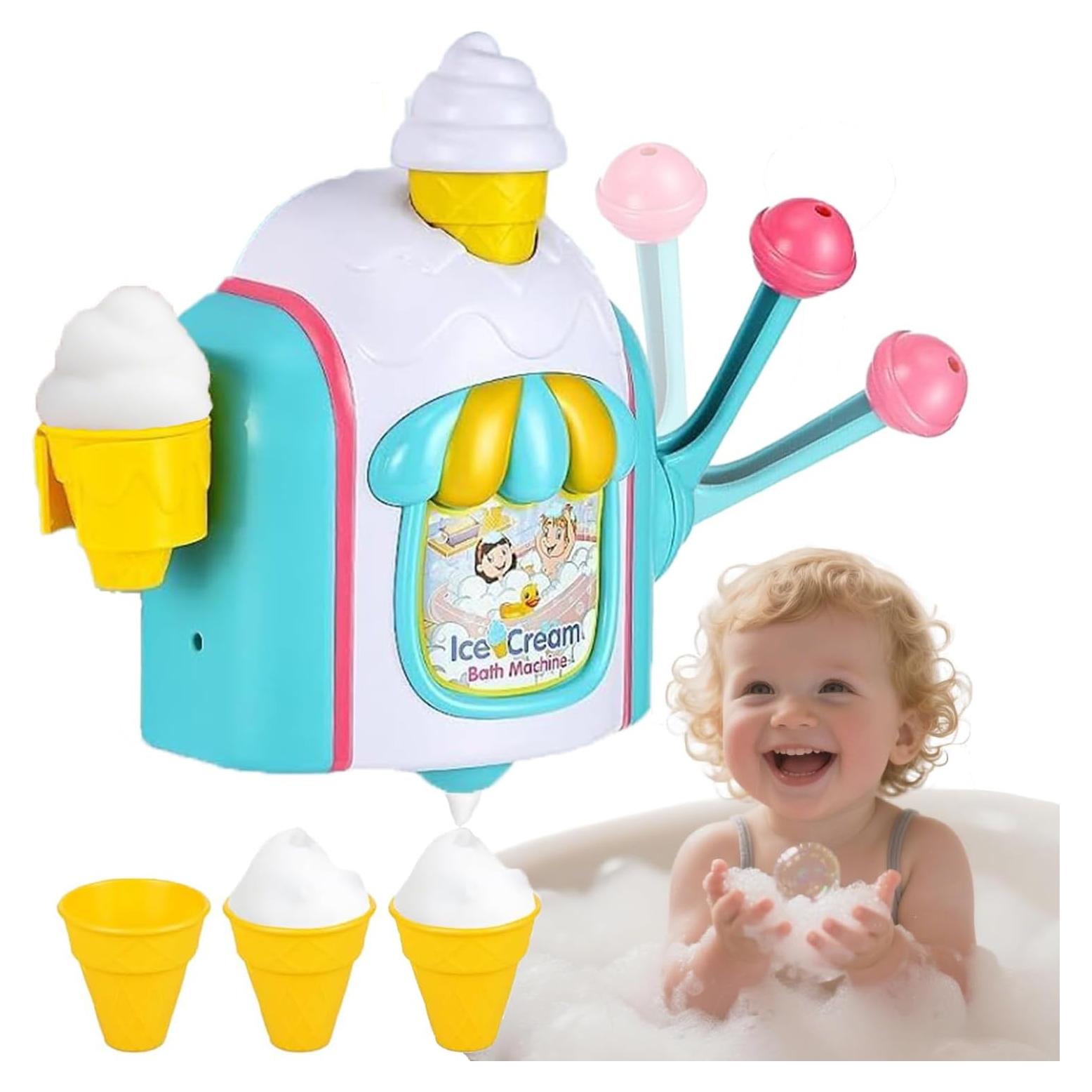 Juguete de Baño Niulife Máquina de Helado Burbujas Rojo