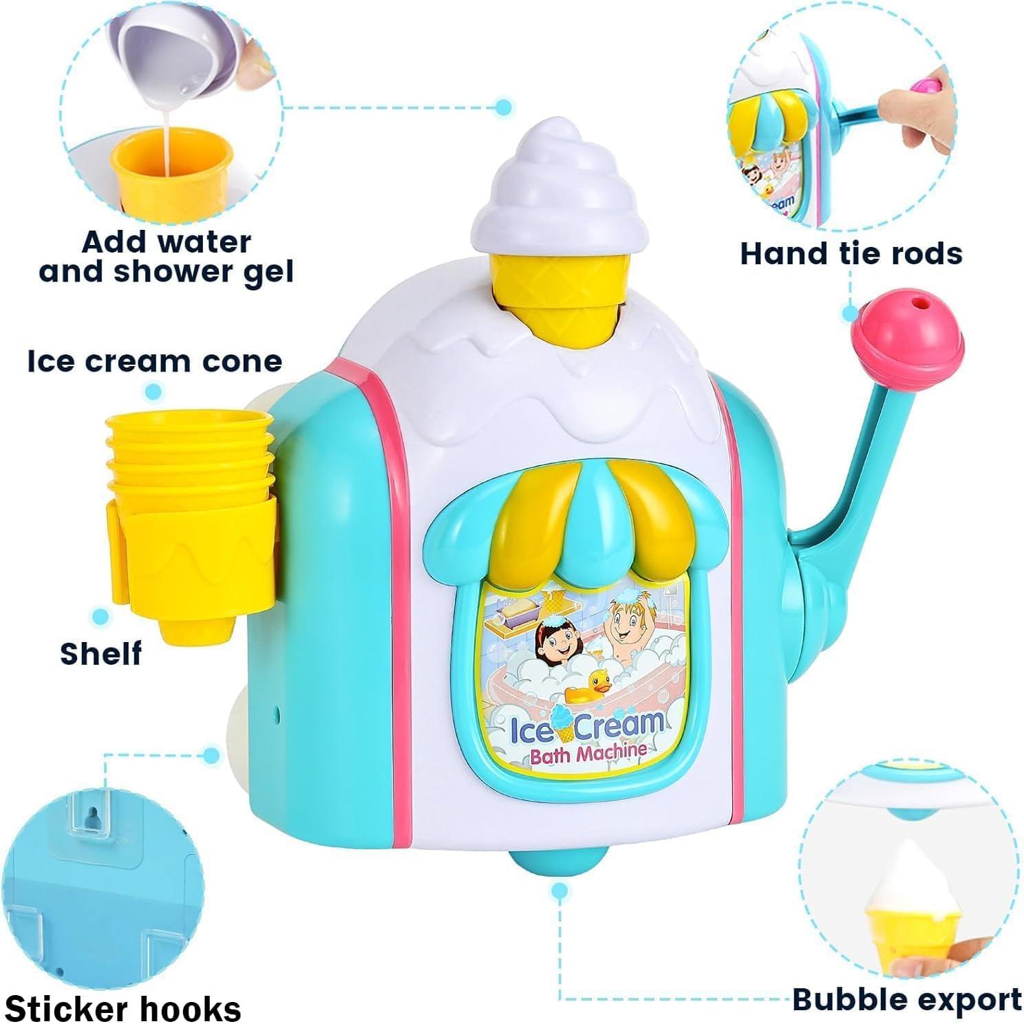 Juguete de Baño Niulife Máquina de Helado Burbujas Rojo