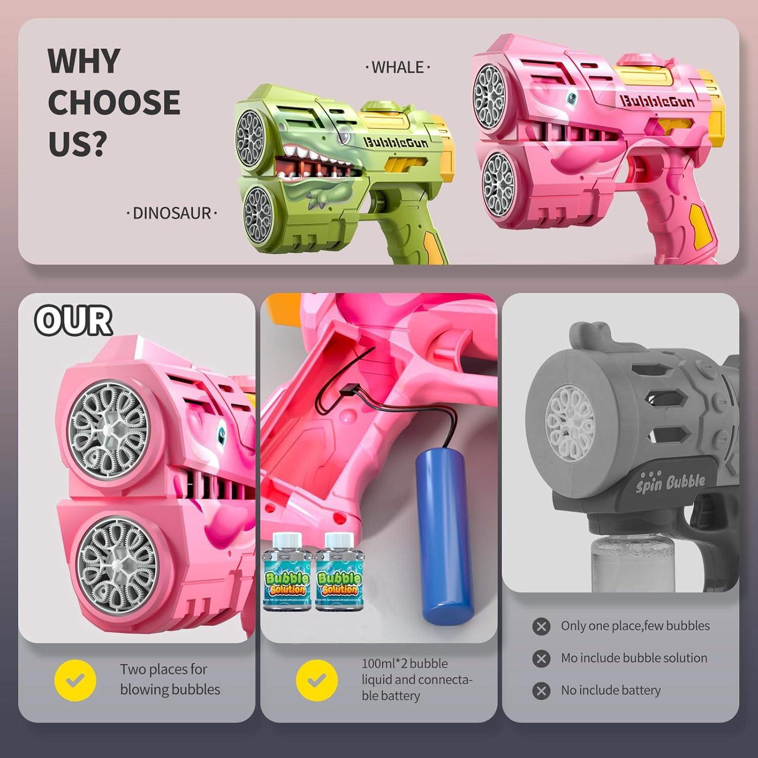 Pistolas de Burbuja Jasny 2 Pack Dinosaurio LED 1.12 kg