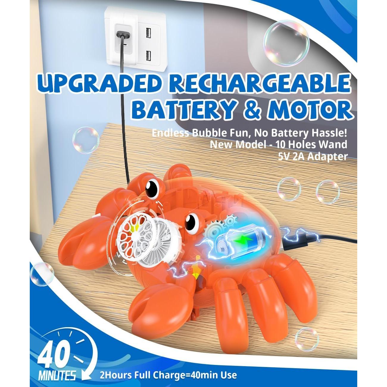 Máquina de Burbujas Cangrejo Rojo Shantou 360° LED USB-C